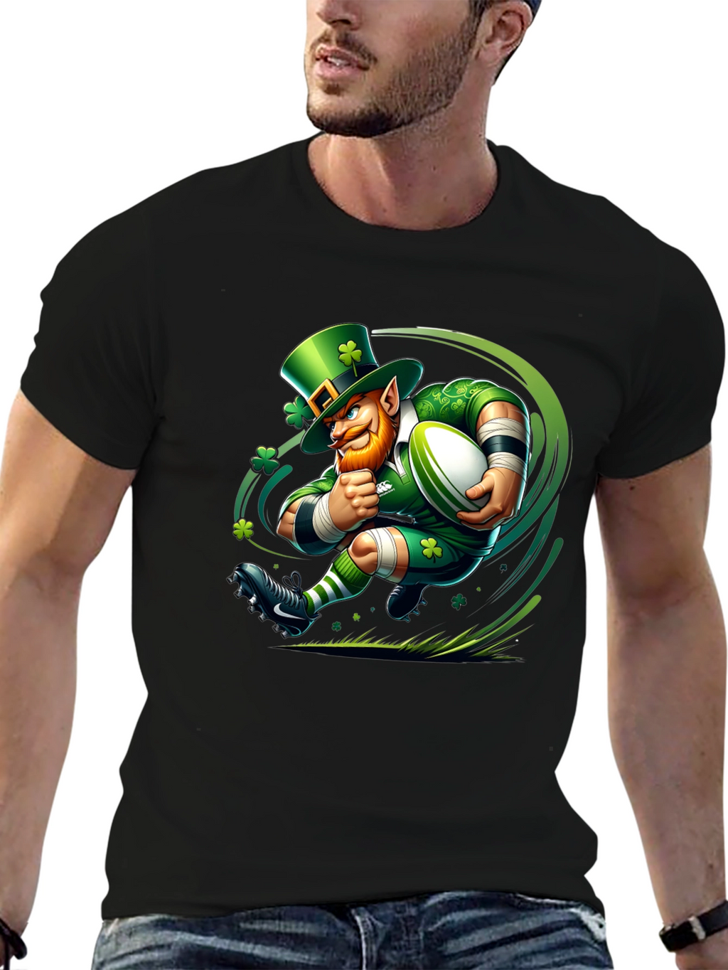 Leprechaun Rugby T-Shirt - St. Patricks Day Luck!
