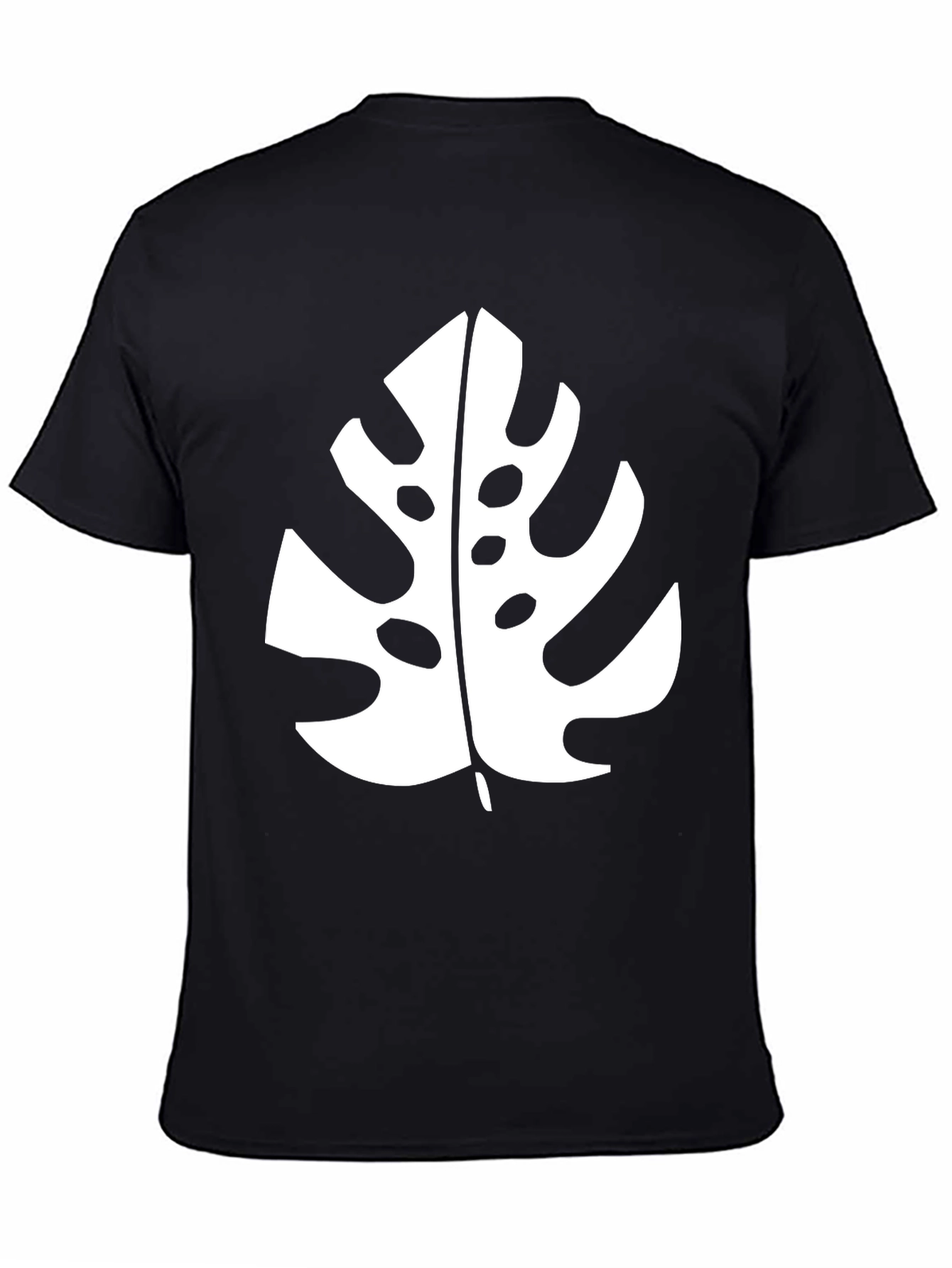 Tropical Monstera Leaf Graphic Black T-Shirt