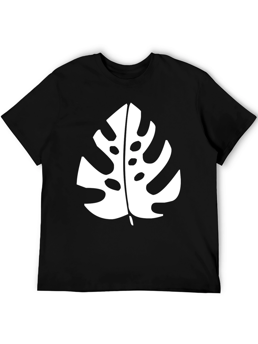 Tropical Monstera Leaf Graphic Black T-Shirt