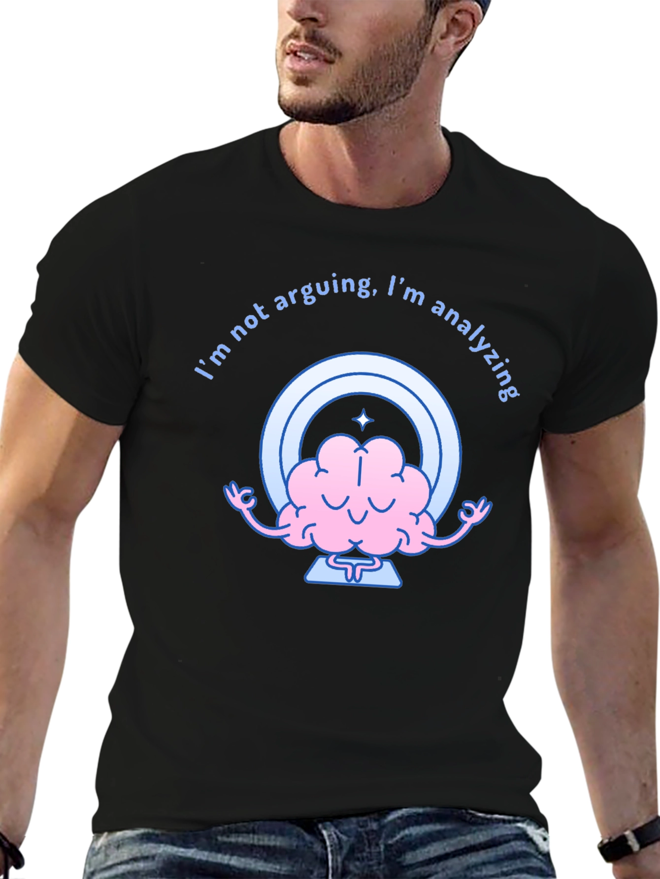 Analyzing Brain Graphic Tee - Funny Thinking Shirt