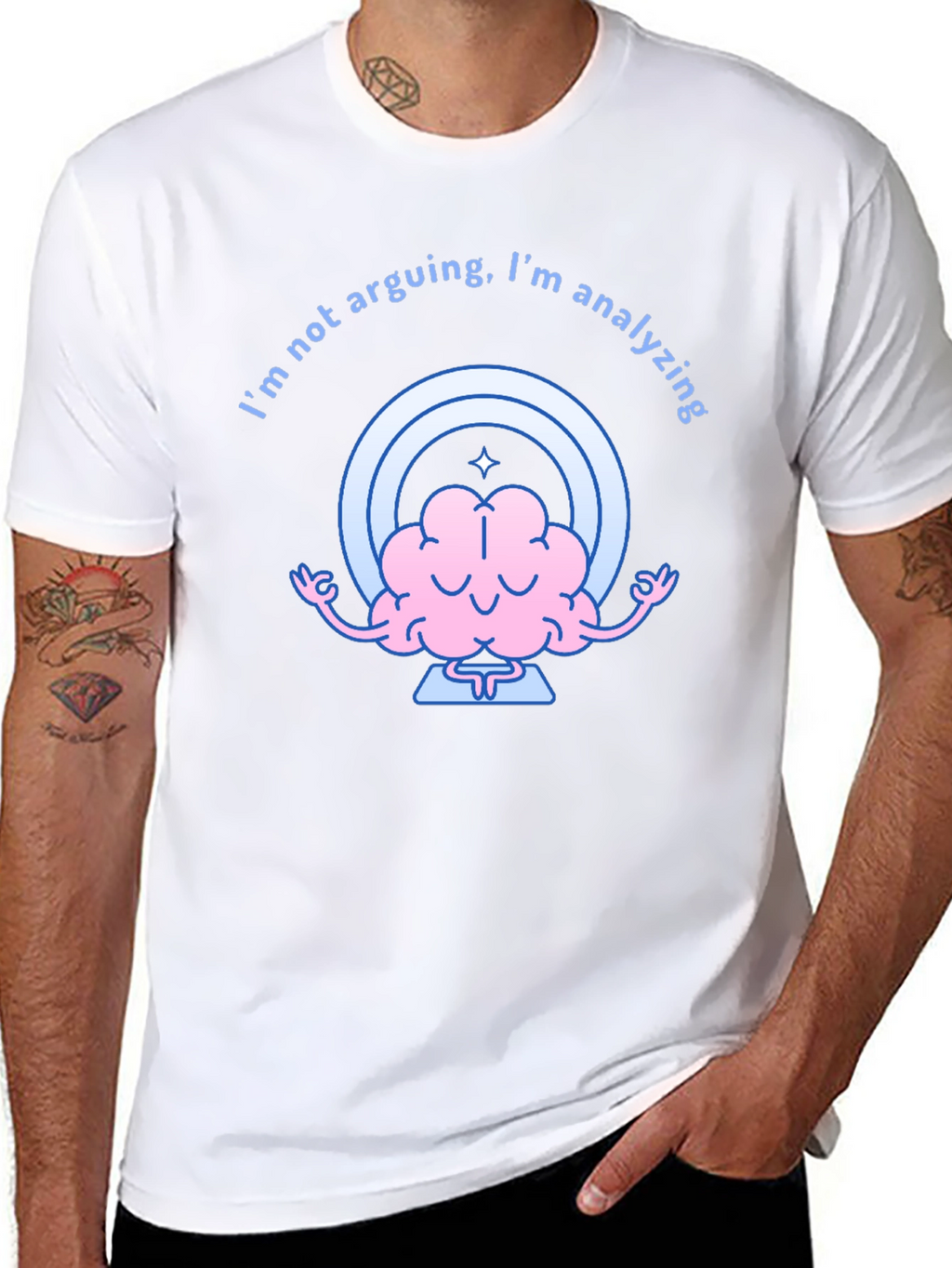 Analyzing Brain Graphic Tee - Funny Thinking Shirt