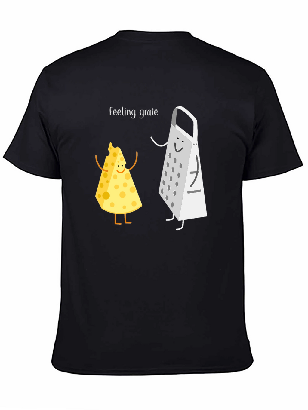 Feeling Grate Black T-Shirt Cheese & Grater Graphic