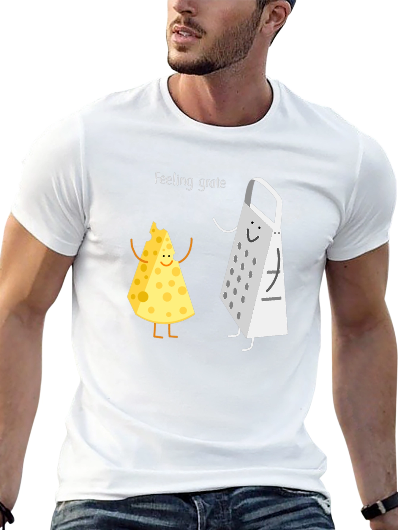 Feeling Grate Black T-Shirt Cheese & Grater Graphic