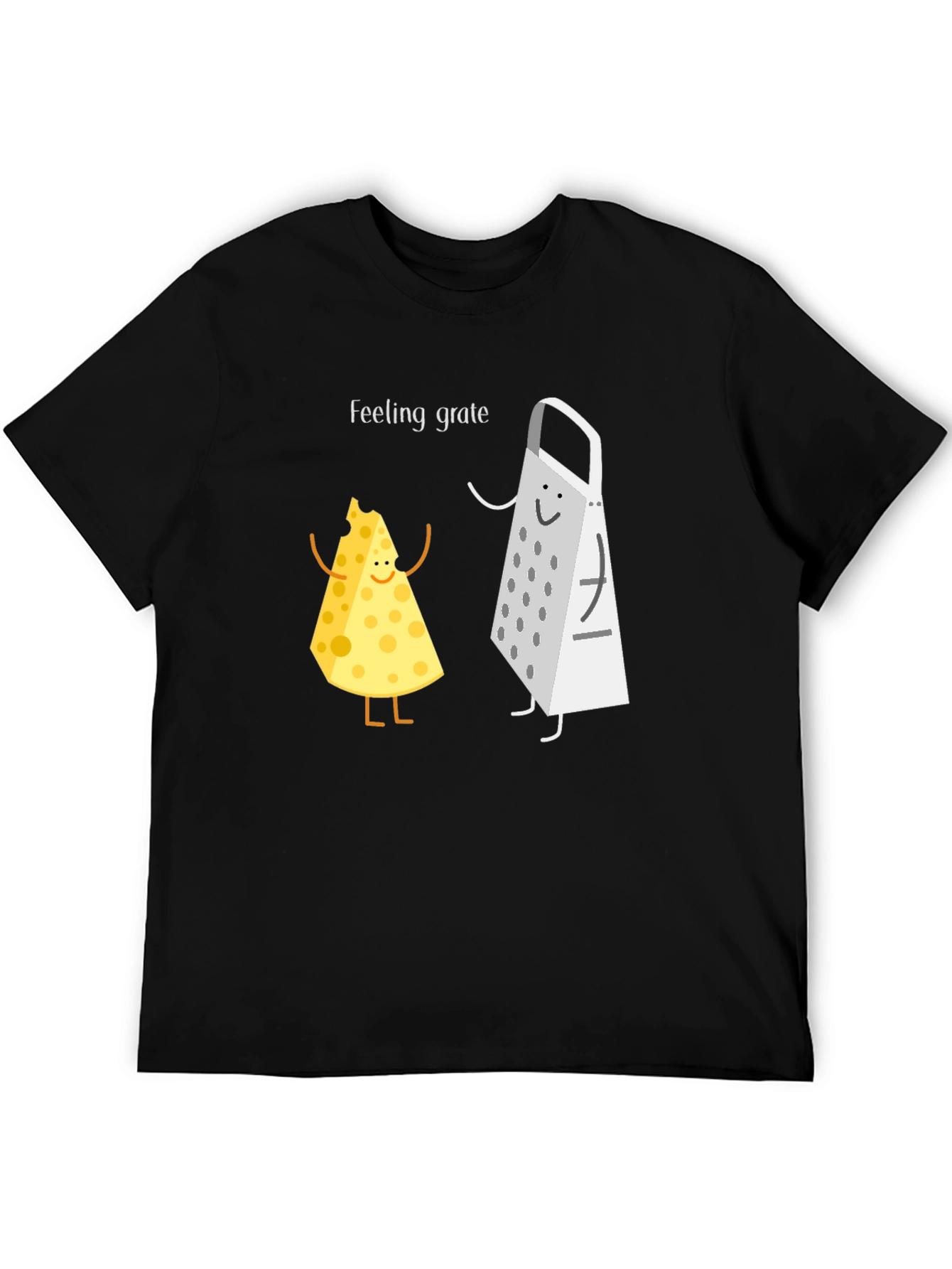 Feeling Grate Black T-Shirt Cheese & Grater Graphic