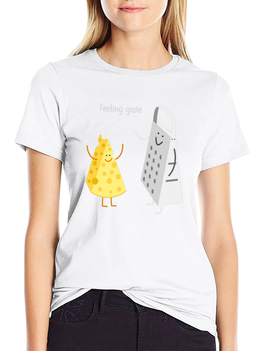 Feeling Grate Black T-Shirt Cheese & Grater Graphic