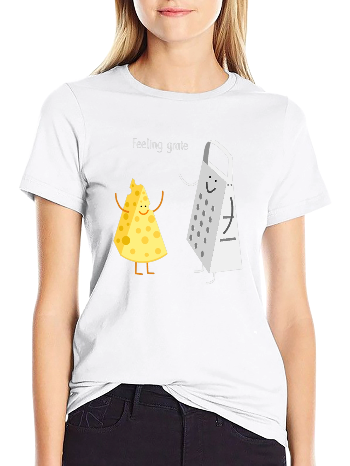 Feeling Grate Black T-Shirt Cheese & Grater Graphic