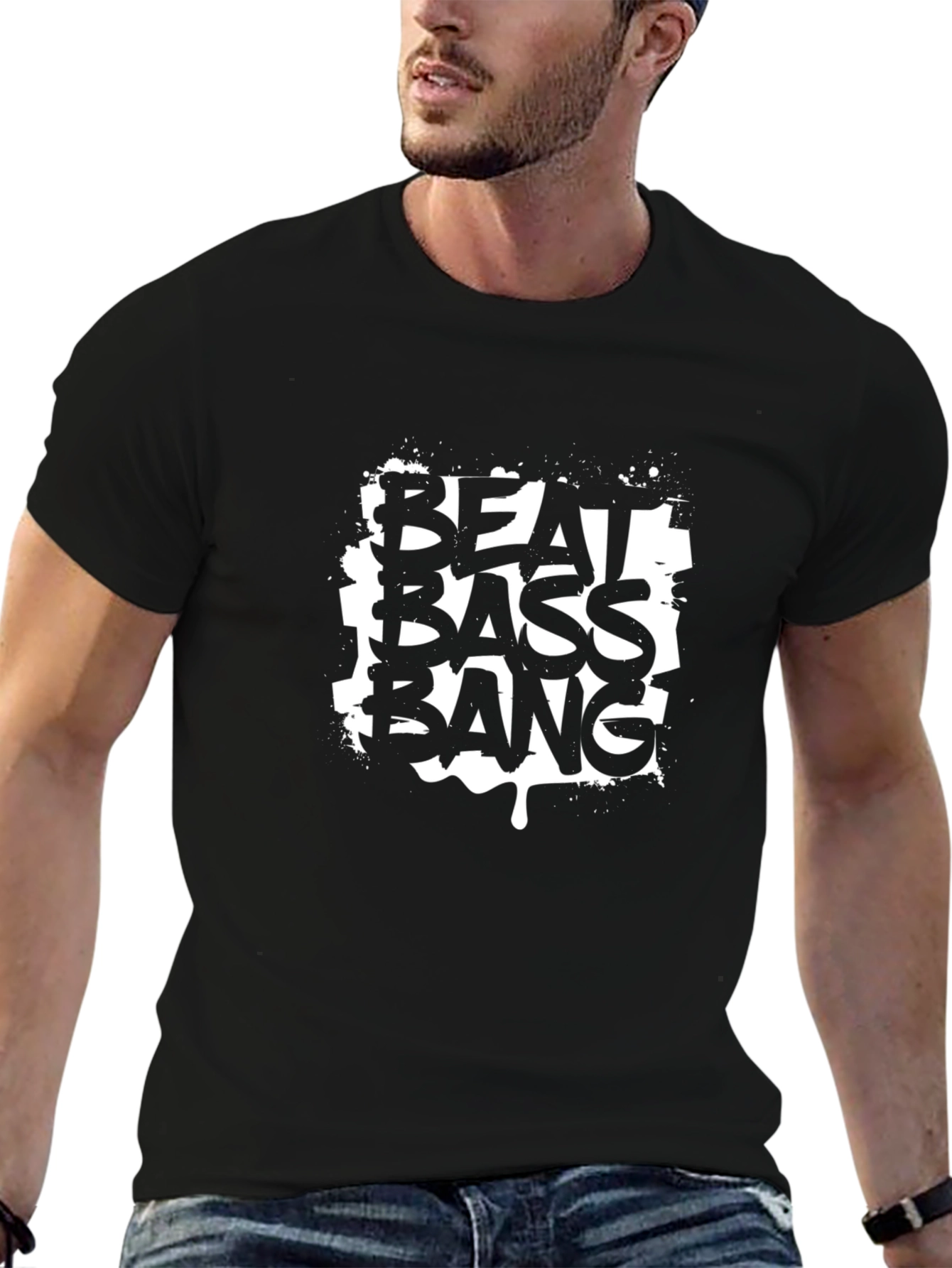 Beat Bass Bang Black T-Shirt - Graphic Tee