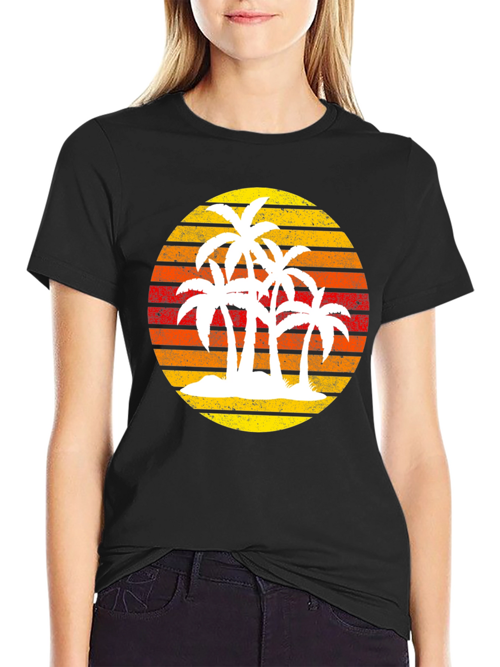 Retro Palm Tree Sunset Graphic Tee