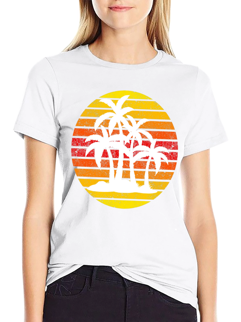 Retro Palm Tree Sunset Graphic Tee