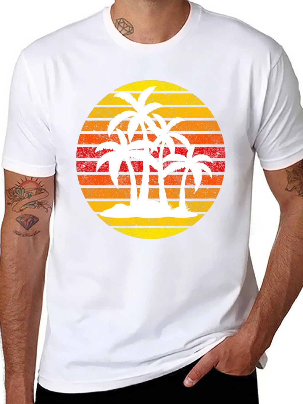 Retro Palm Tree Sunset Graphic Tee