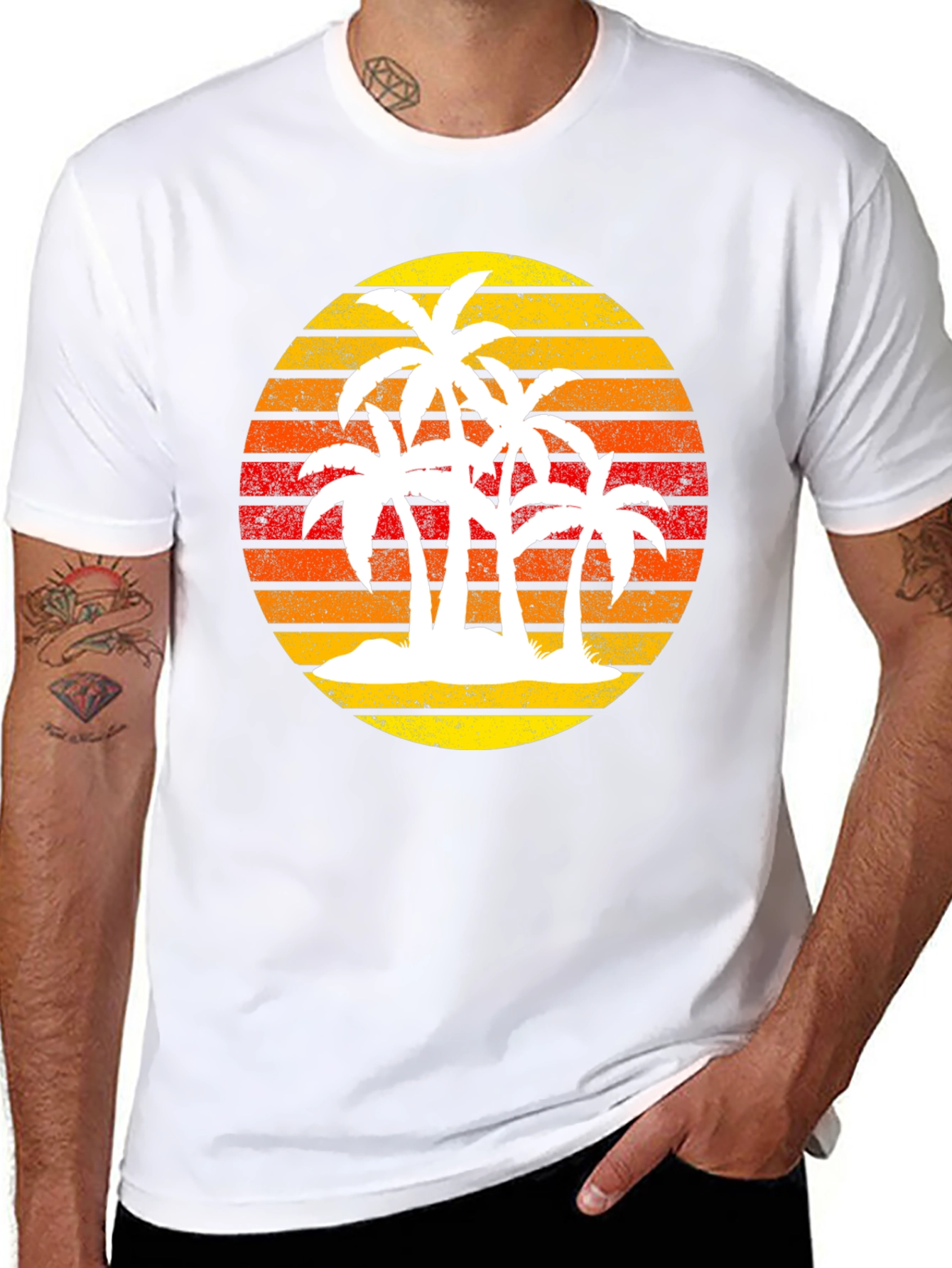 Retro Palm Tree Sunset Graphic Tee