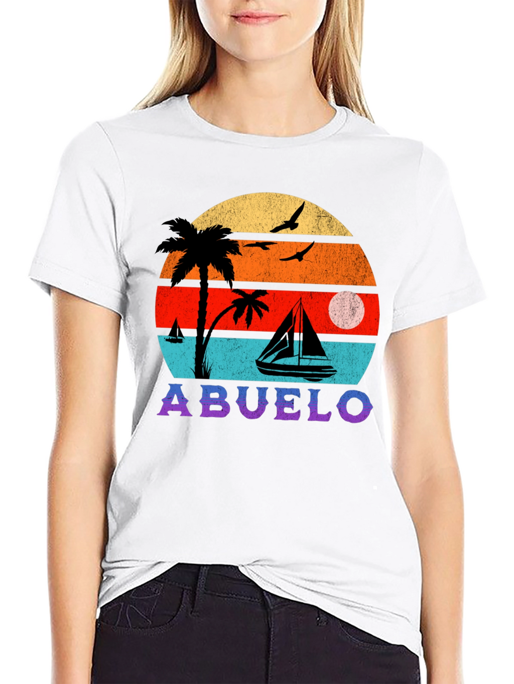Abuelo Retro Sunset Graphic T-Shirt