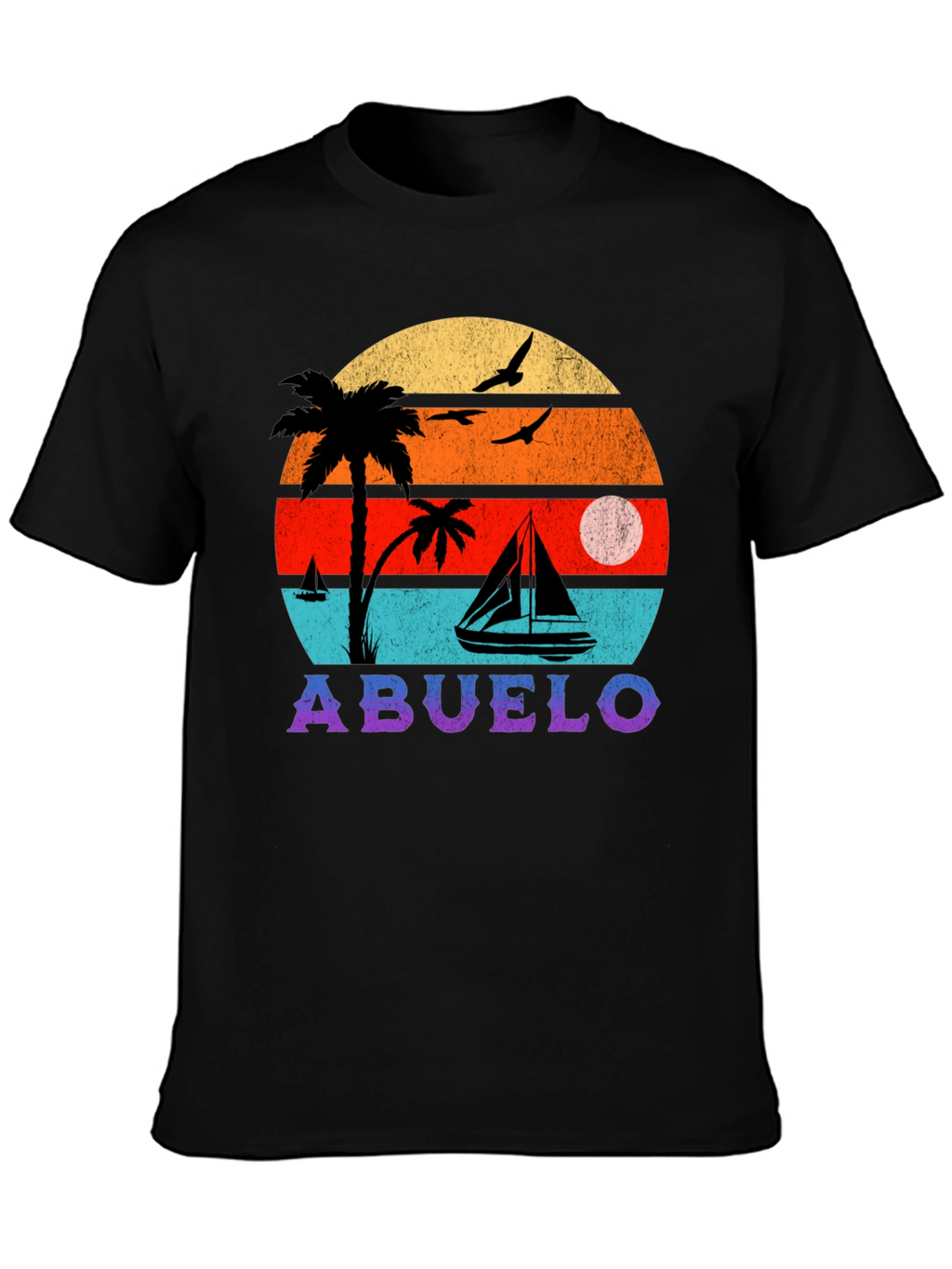 Abuelo Retro Sunset Graphic T-Shirt