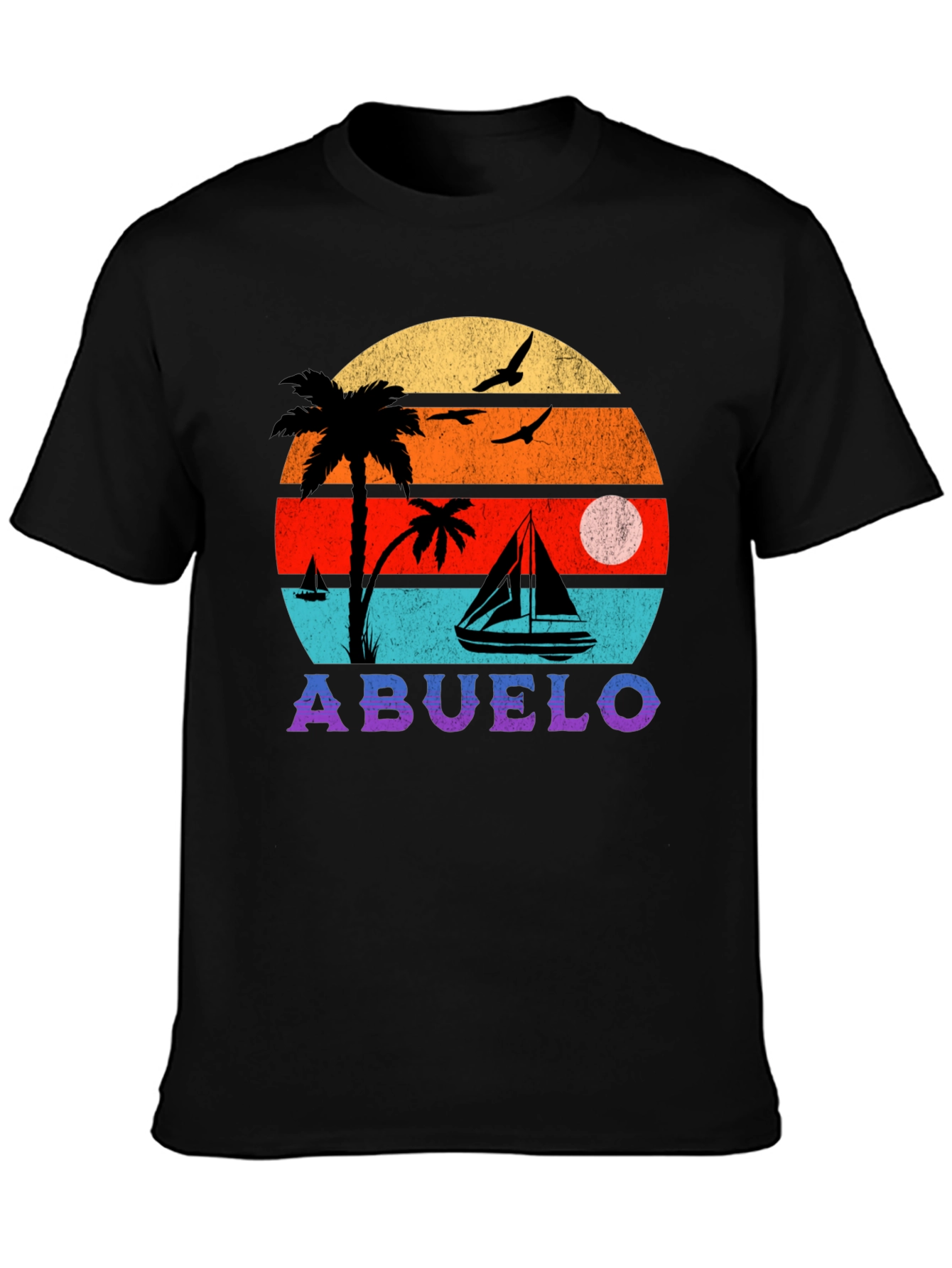 Abuelo Retro Sunset Graphic T-Shirt