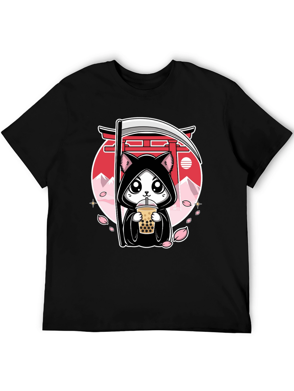 Kawaii Grim Reaper Cat T-Shirt