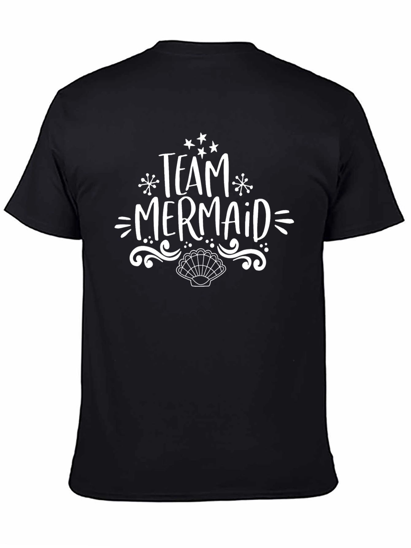 Team Mermaid T-Shirt - Black Cotton Tee
