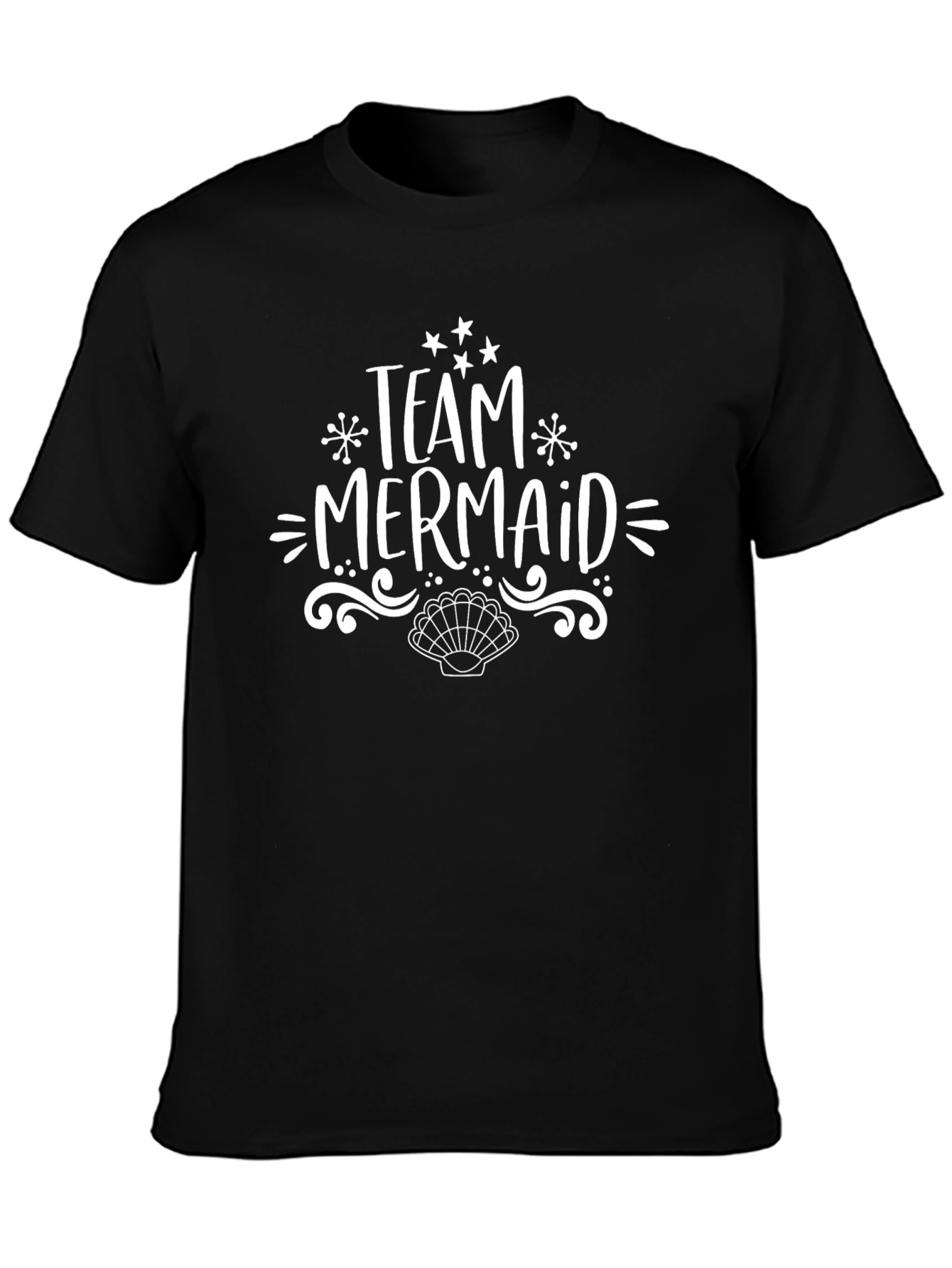 Team Mermaid T-Shirt - Black Cotton Tee