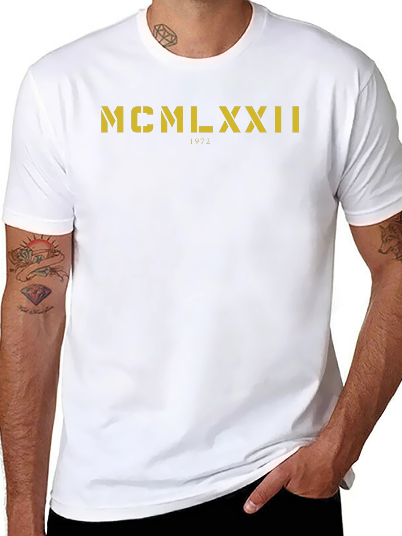 1972 Roman Numeral T-Shirt - MCMLXXII Black Tee