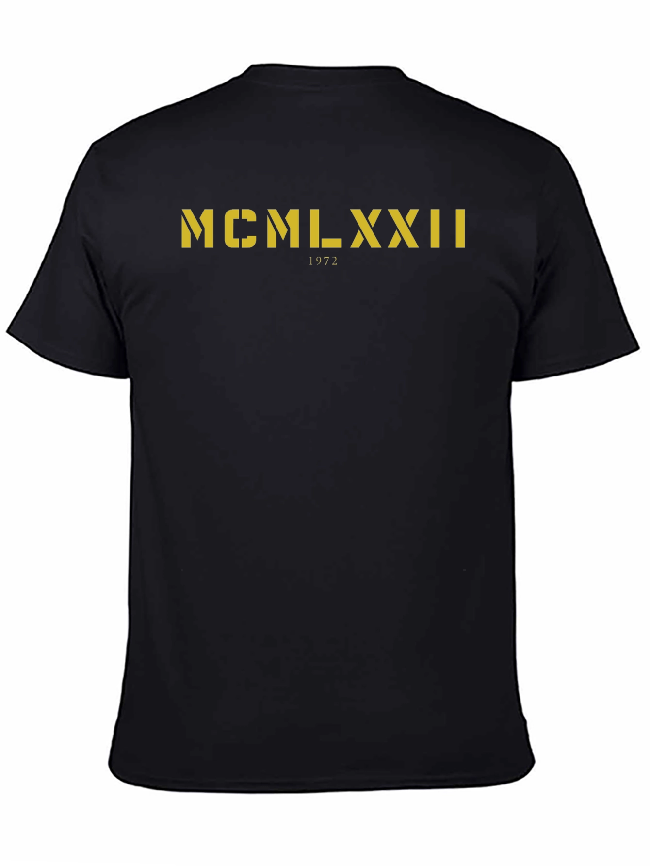 1972 Roman Numeral T-Shirt - MCMLXXII Black Tee