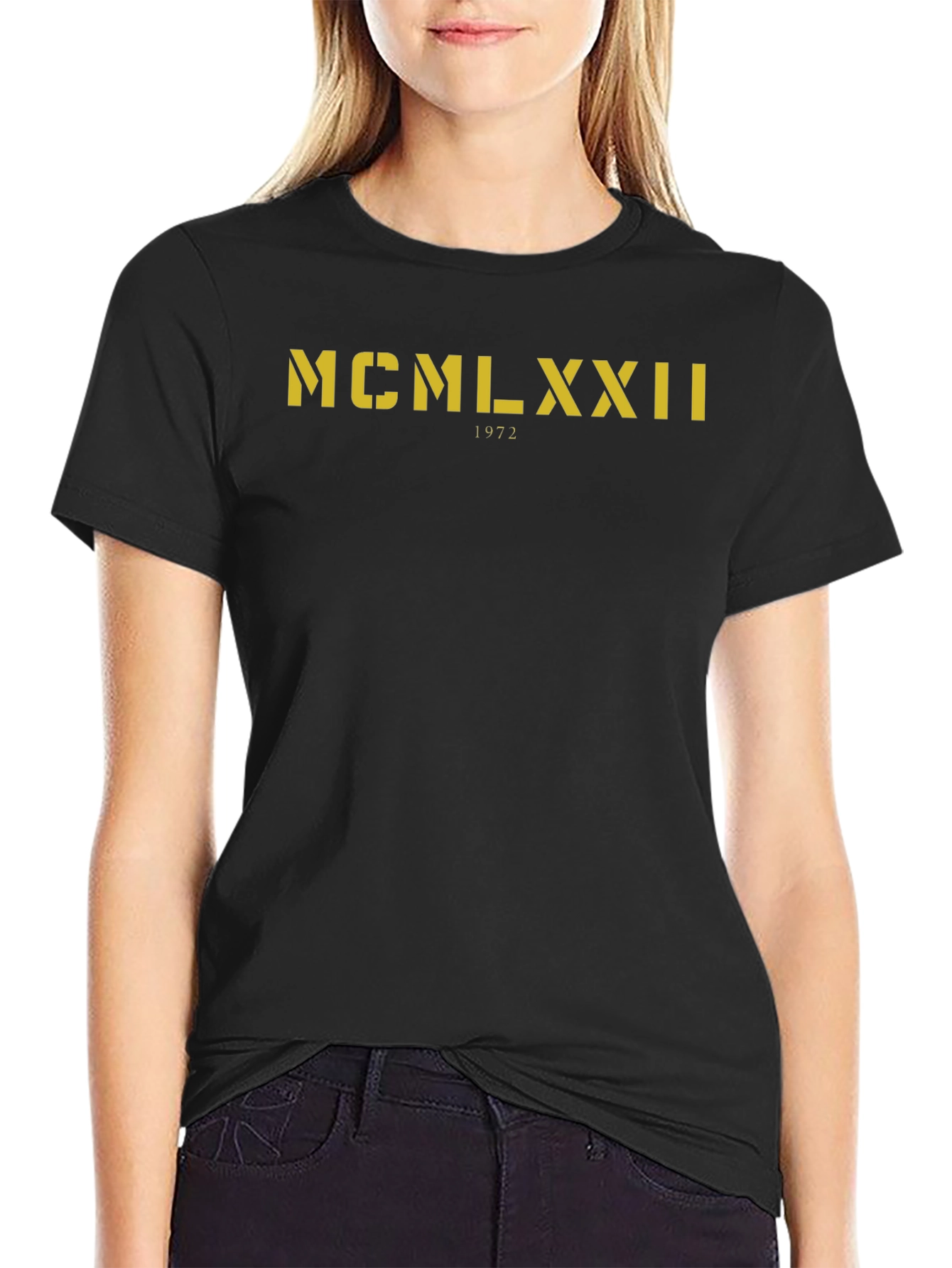 1972 Roman Numeral T-Shirt - MCMLXXII Black Tee