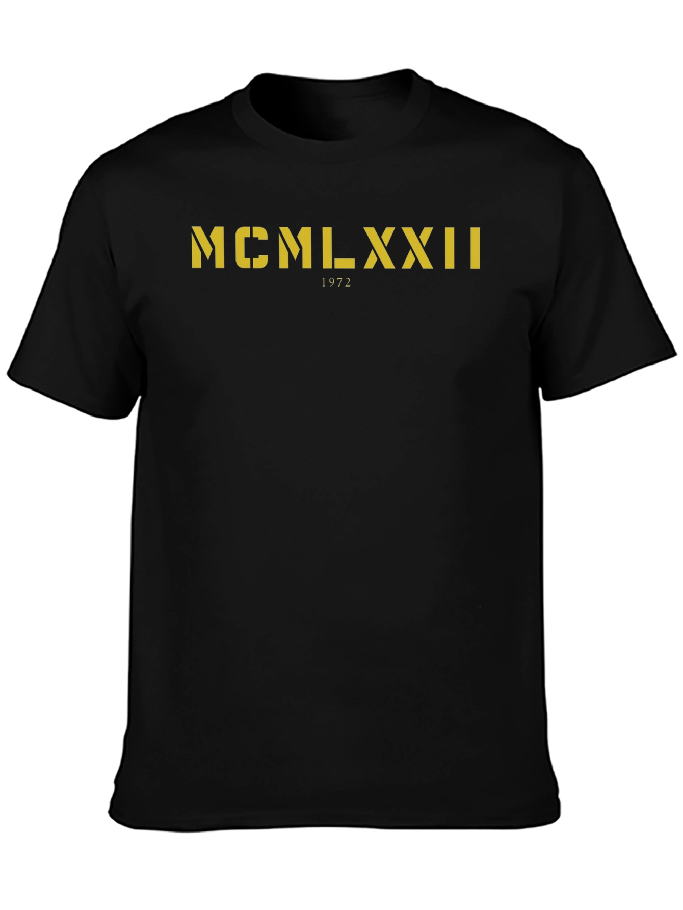 1972 Roman Numeral T-Shirt - MCMLXXII Black Tee