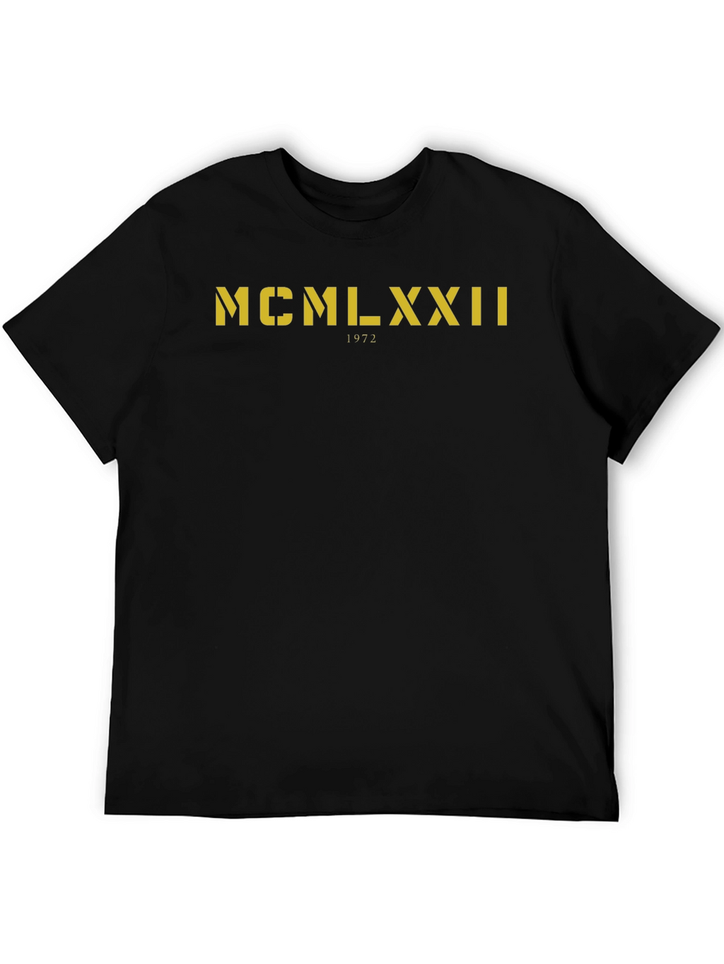 1972 Roman Numeral T-Shirt - MCMLXXII Black Tee