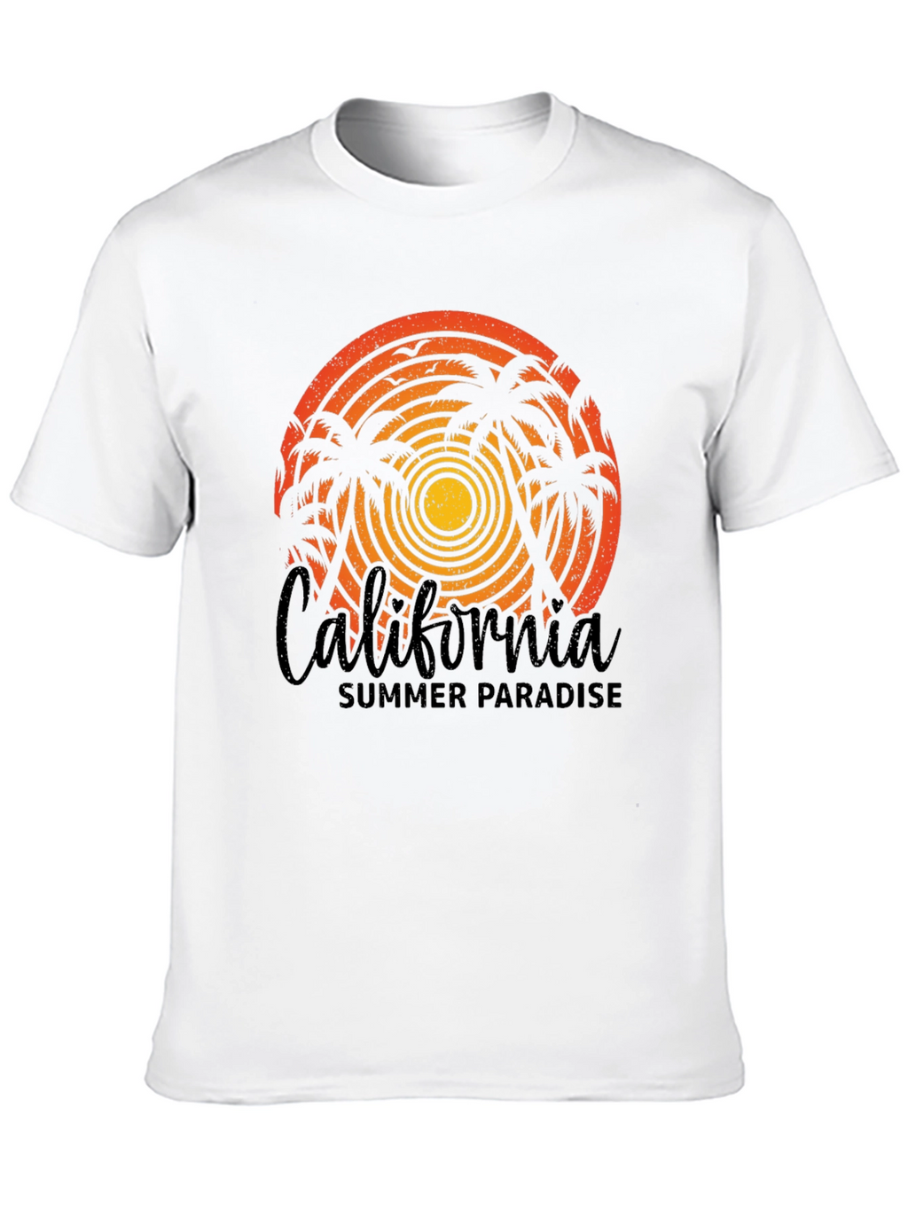 California Summer Paradise Black T-Shirt