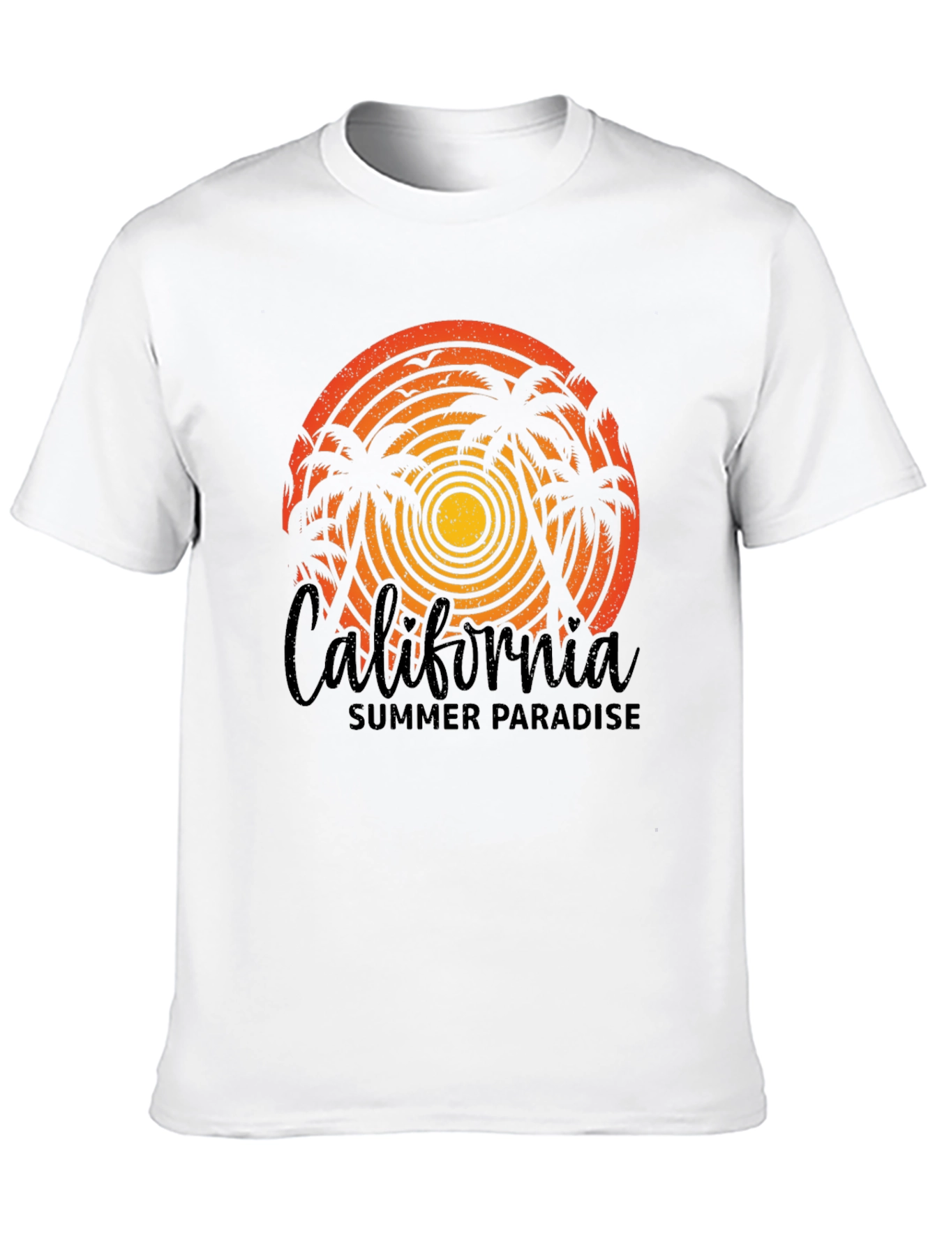 California Summer Paradise Black T-Shirt