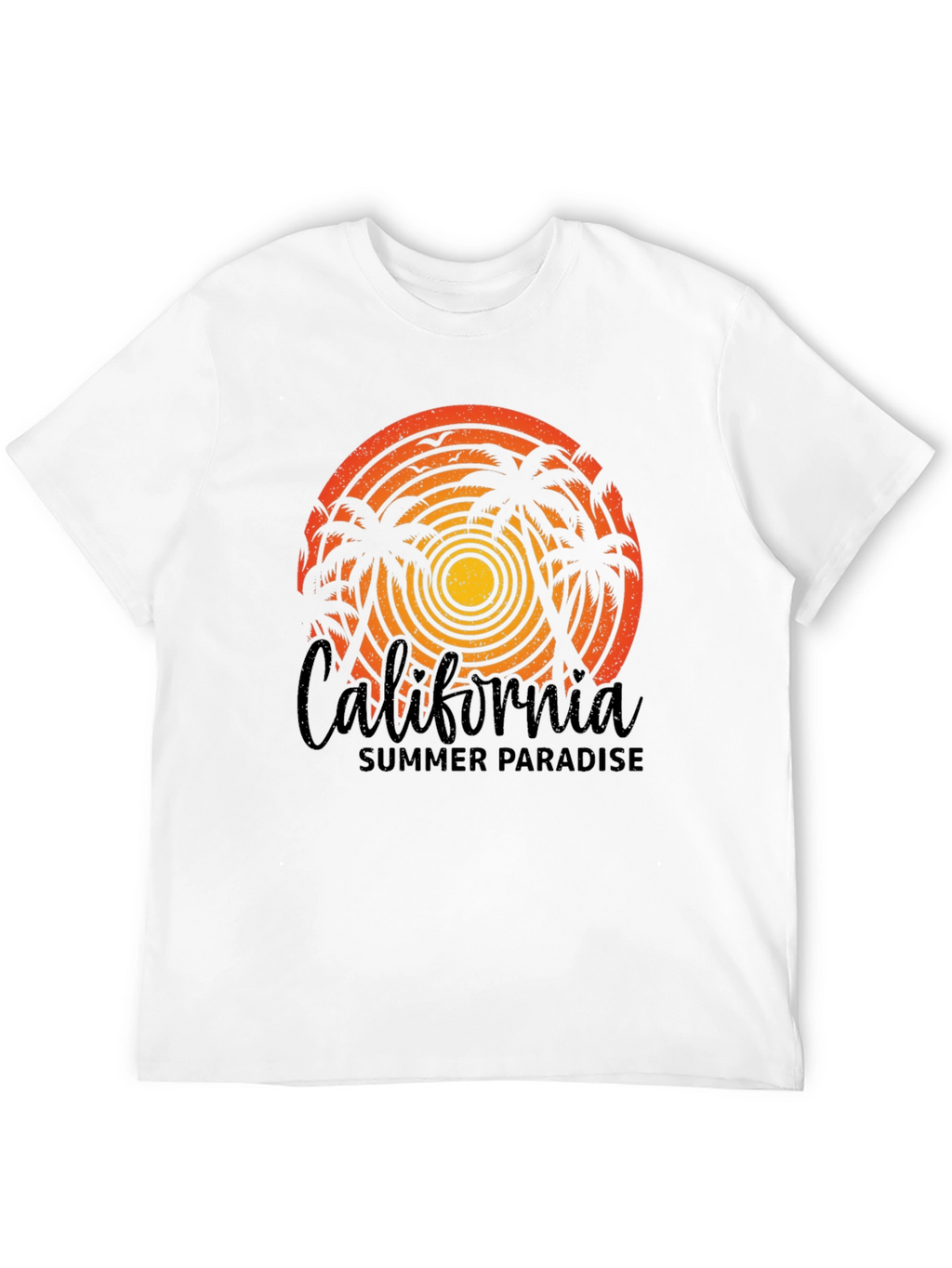 California Summer Paradise Black T-Shirt