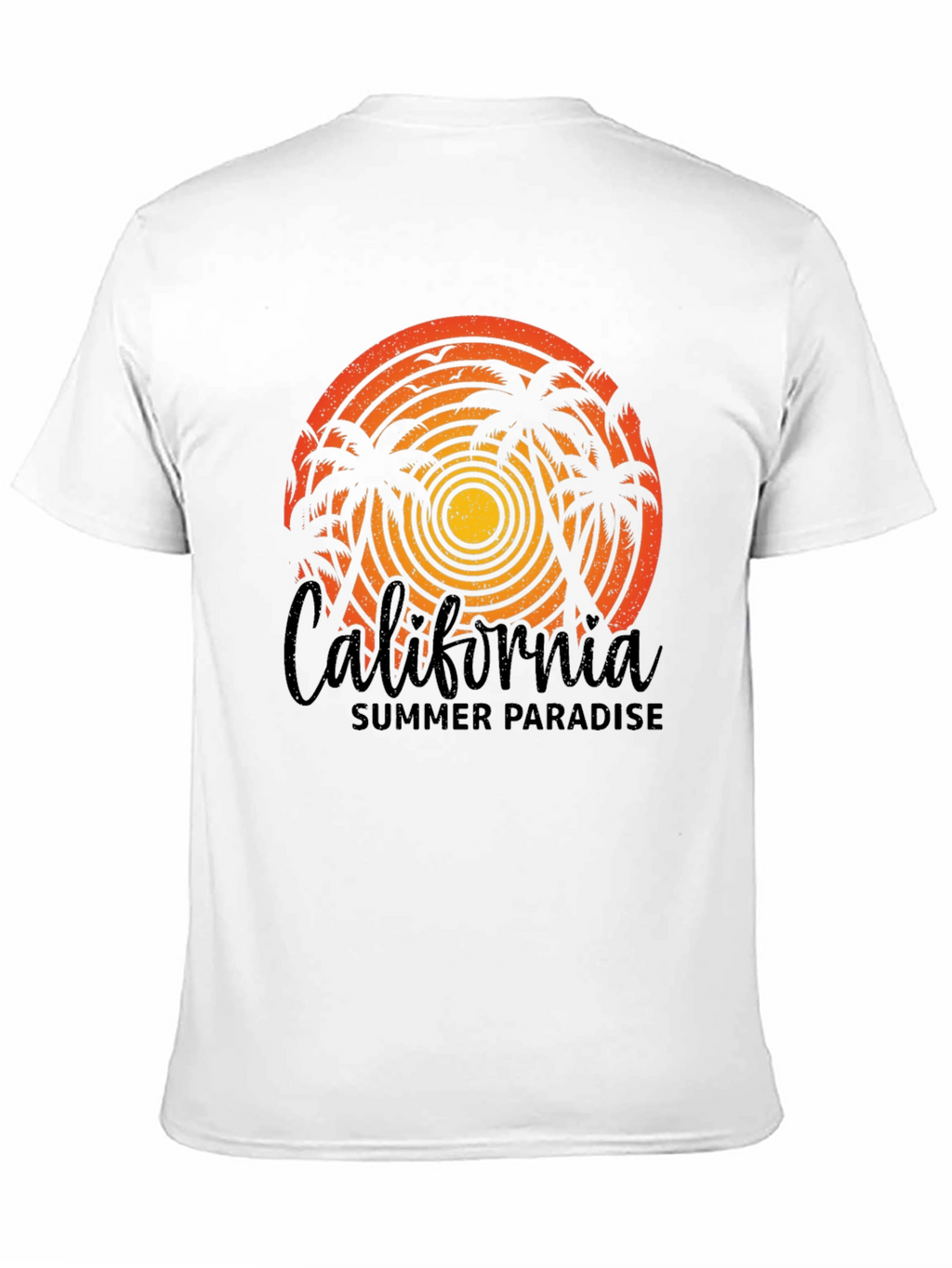 California Summer Paradise Black T-Shirt