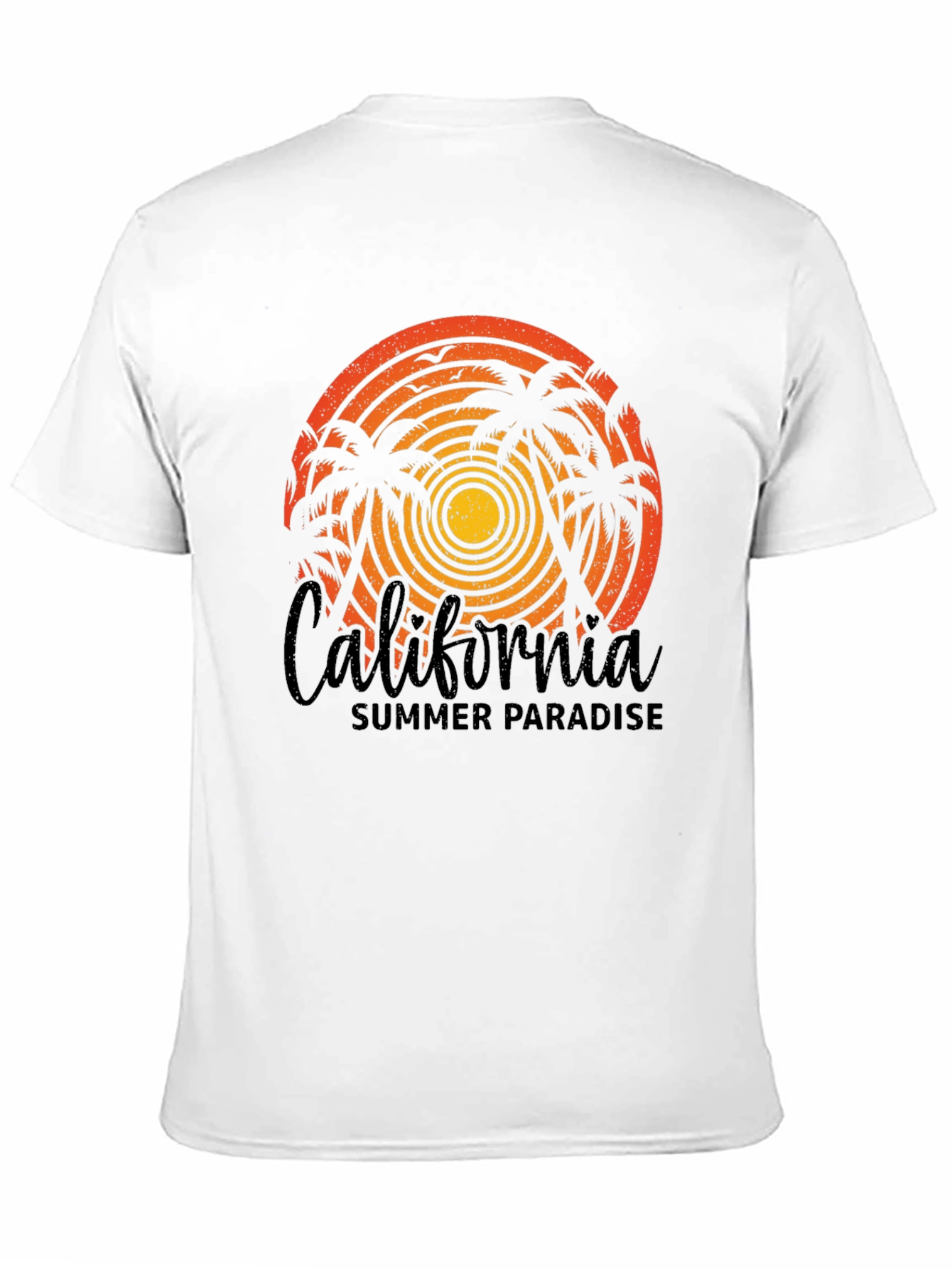 California Summer Paradise Black T-Shirt