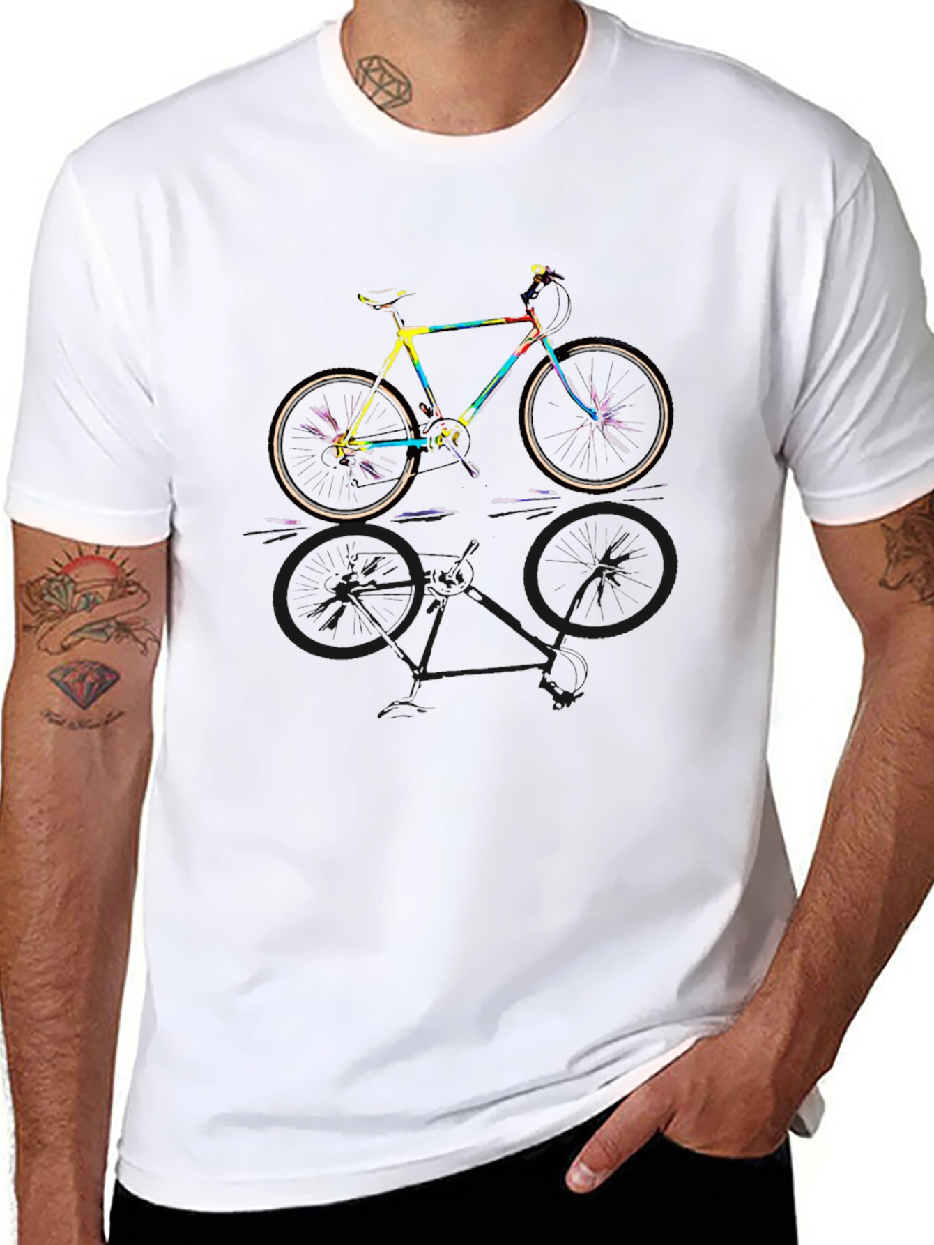 Colorful Bike Graphic T-Shirt