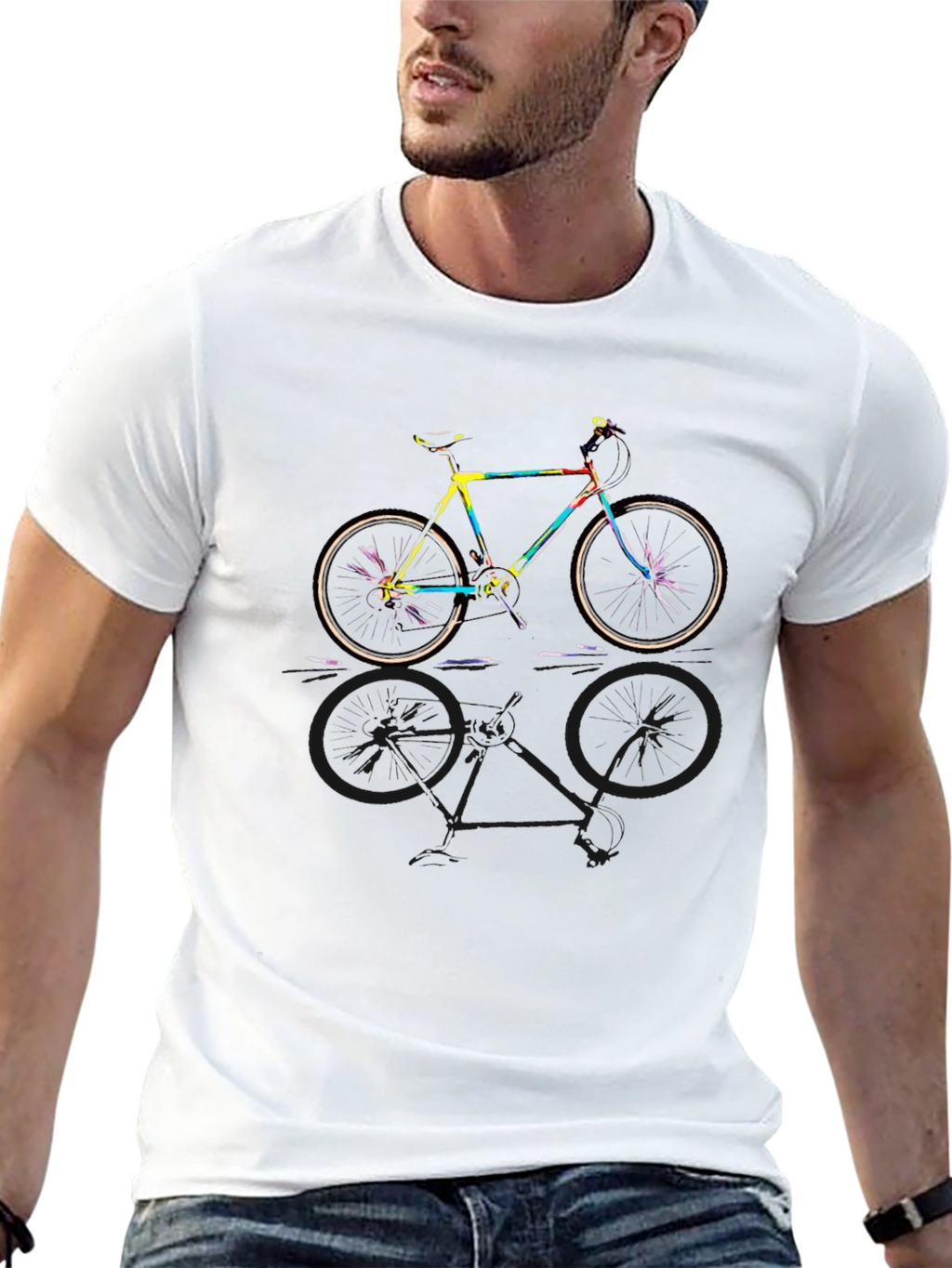Colorful Bike Graphic T-Shirt