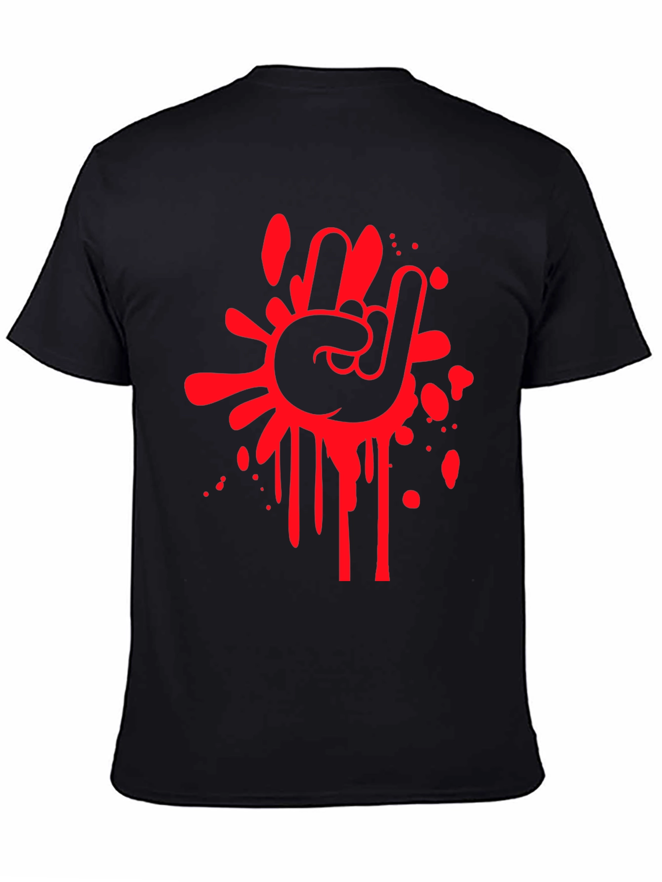 Rock On Graphic Tee - Black Cotton T-Shirt