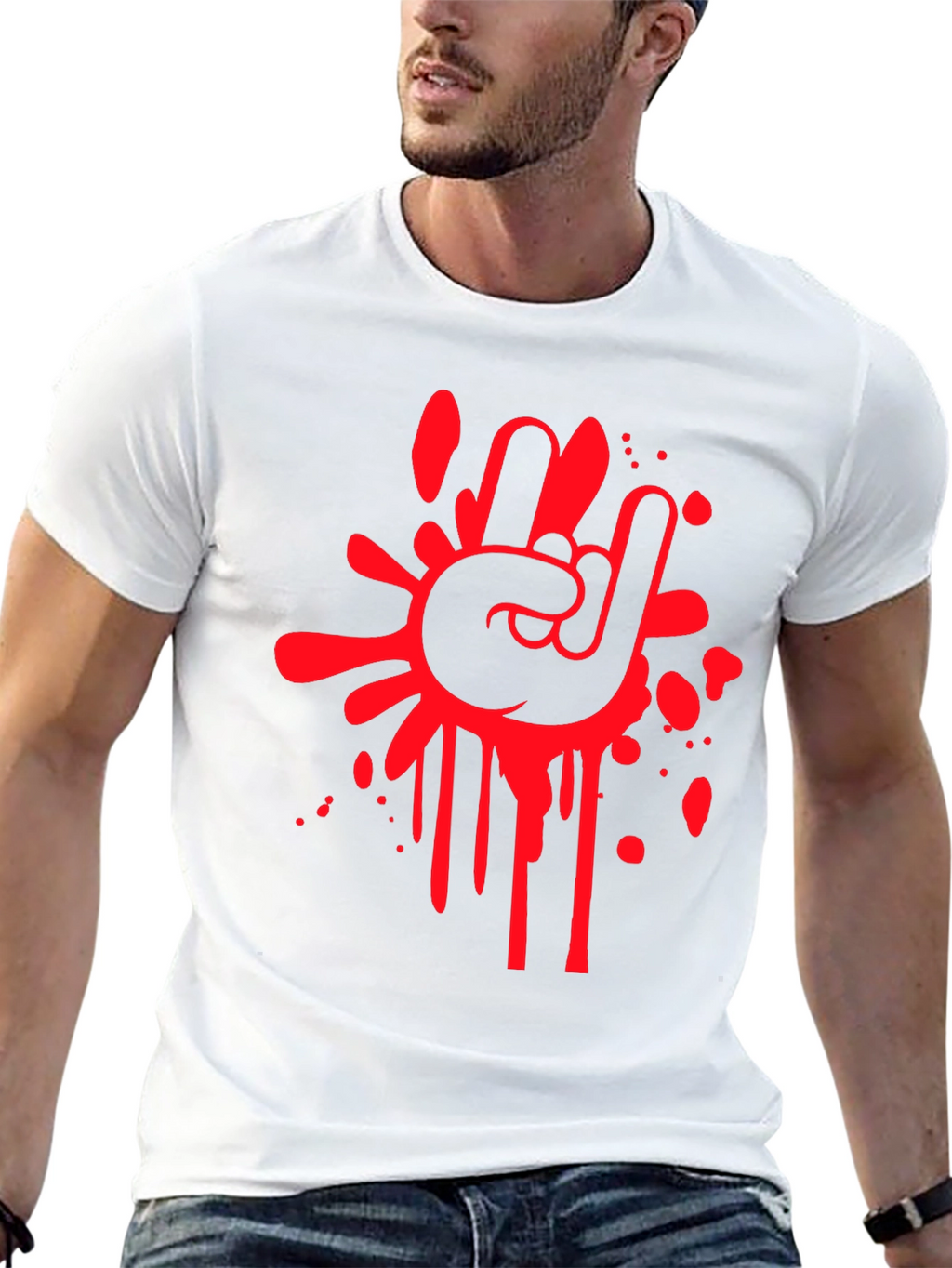Rock On Graphic Tee - Black Cotton T-Shirt