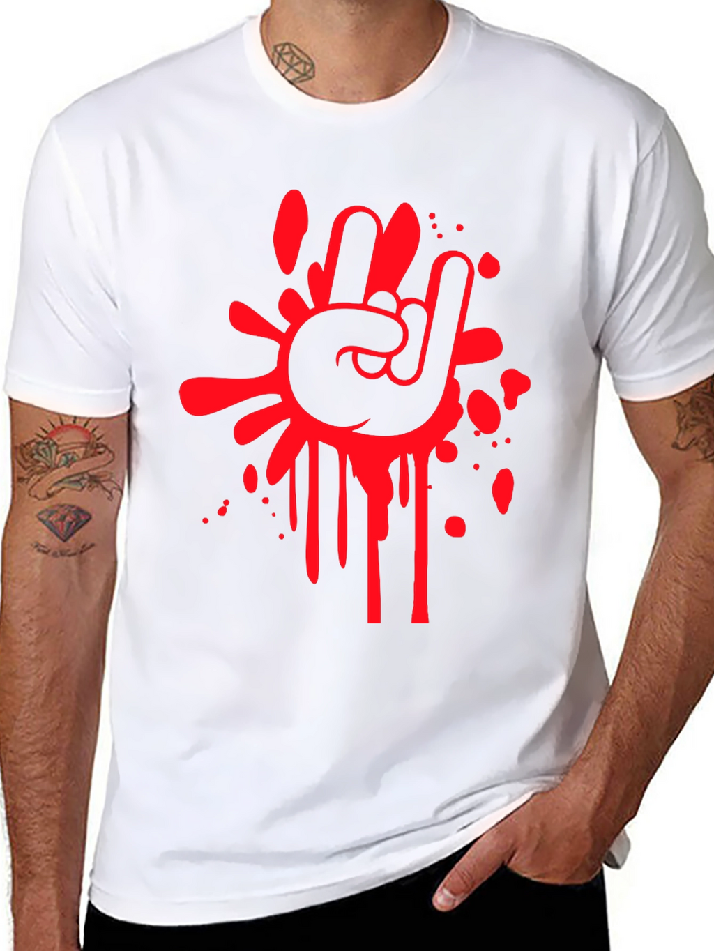 Rock On Graphic Tee - Black Cotton T-Shirt