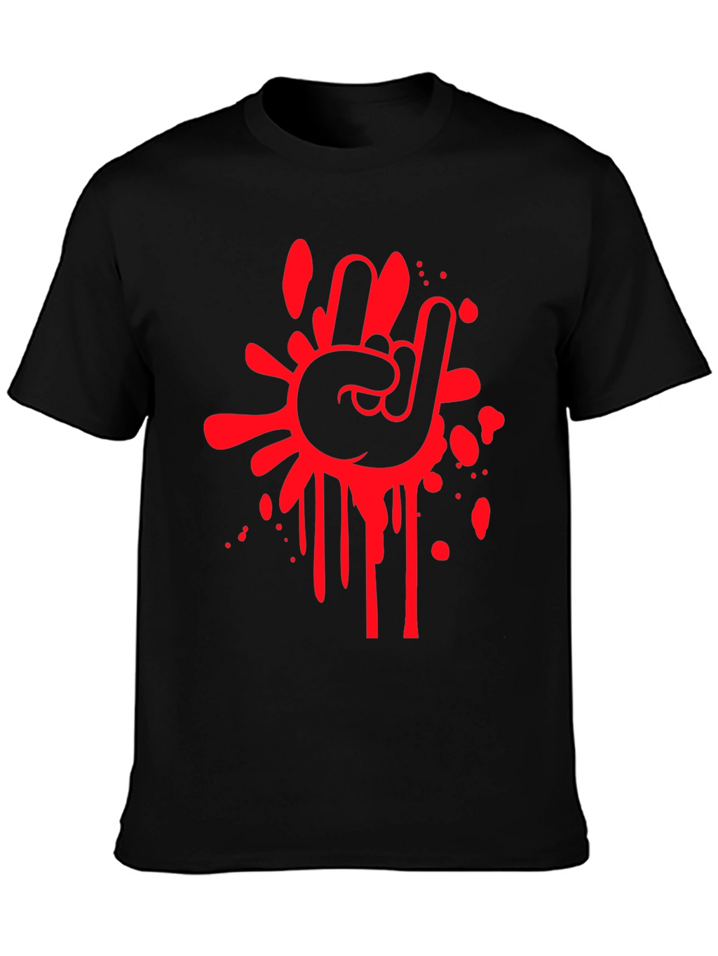 Rock On Graphic Tee - Black Cotton T-Shirt