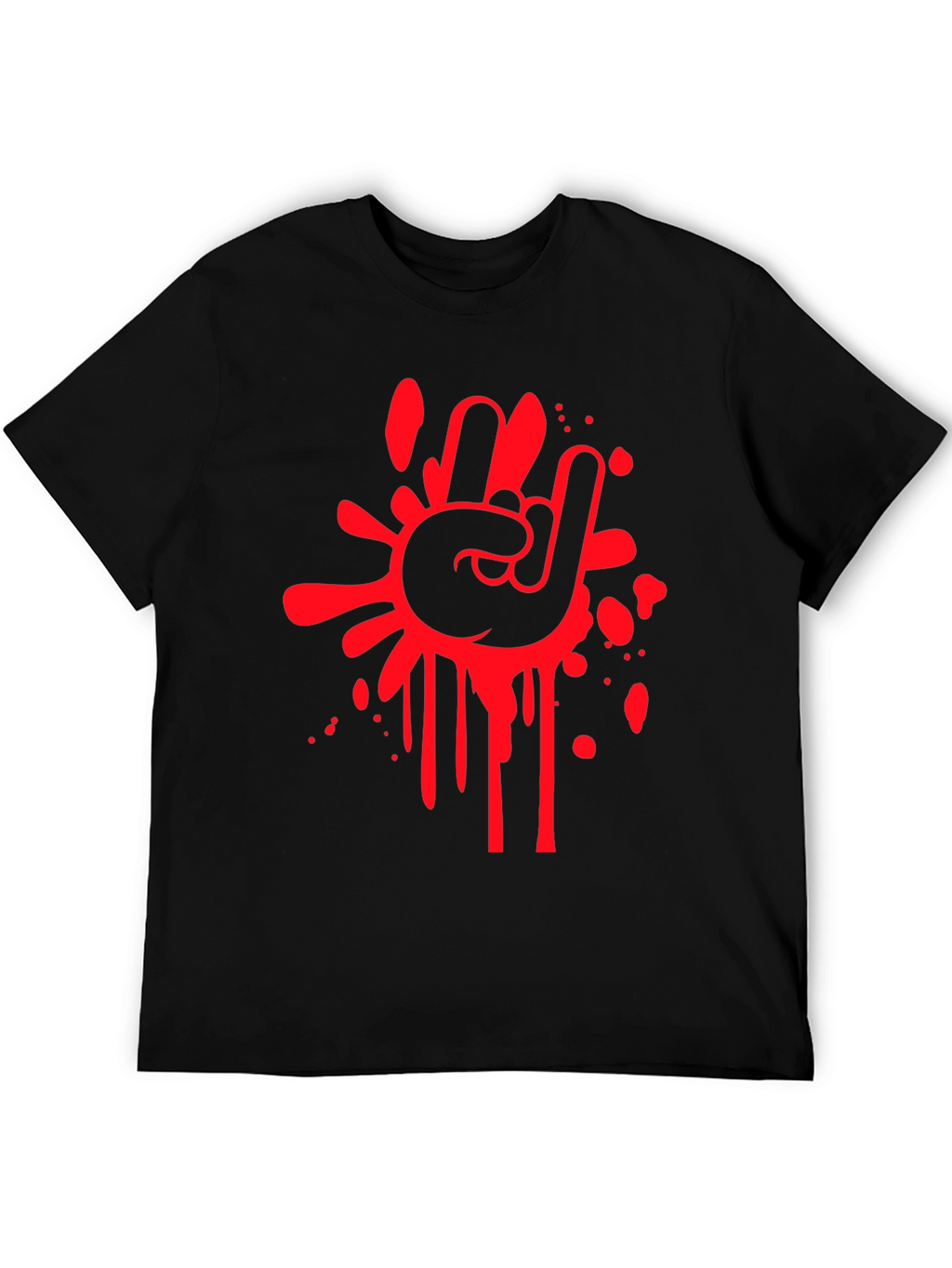 Rock On Graphic Tee - Black Cotton T-Shirt