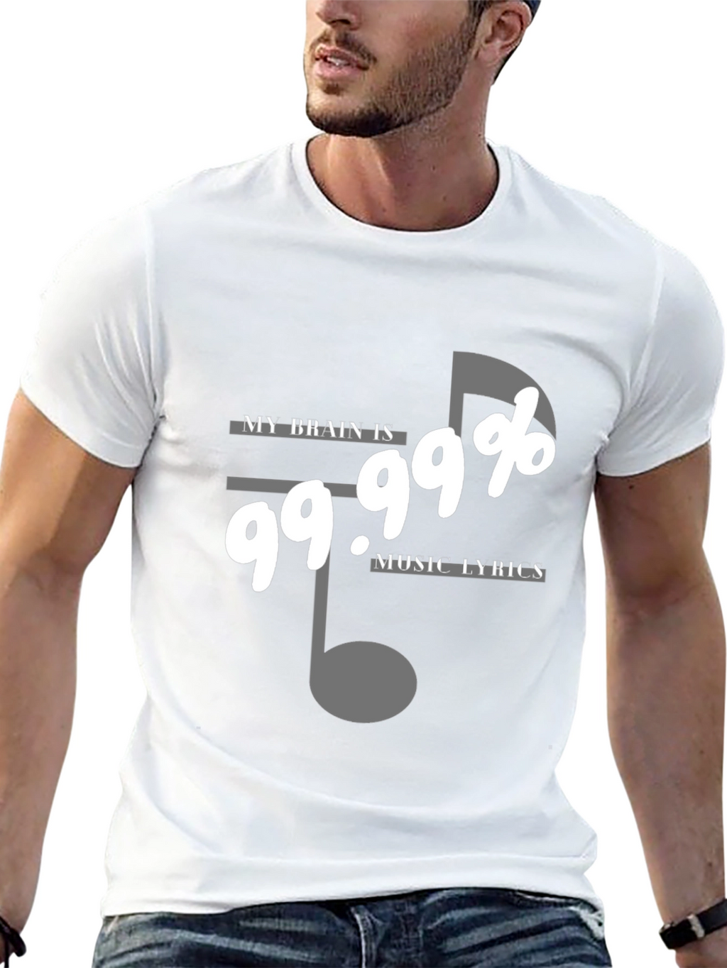 My Brain Is 99.99% Music Lyrics T-Shirt