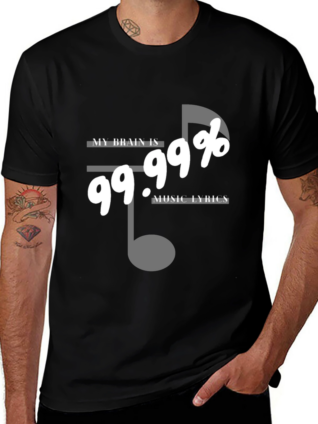 My Brain Is 99.99% Music Lyrics T-Shirt