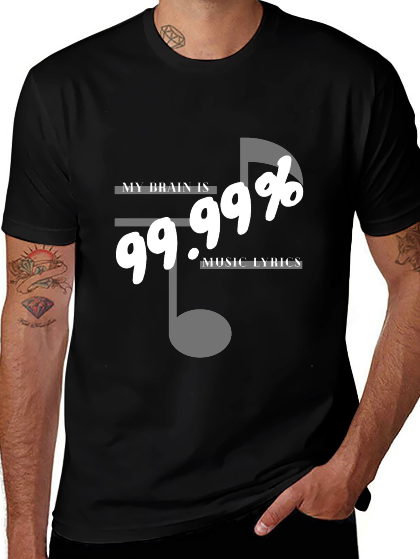 My Brain Is 99.99% Music Lyrics T-Shirt