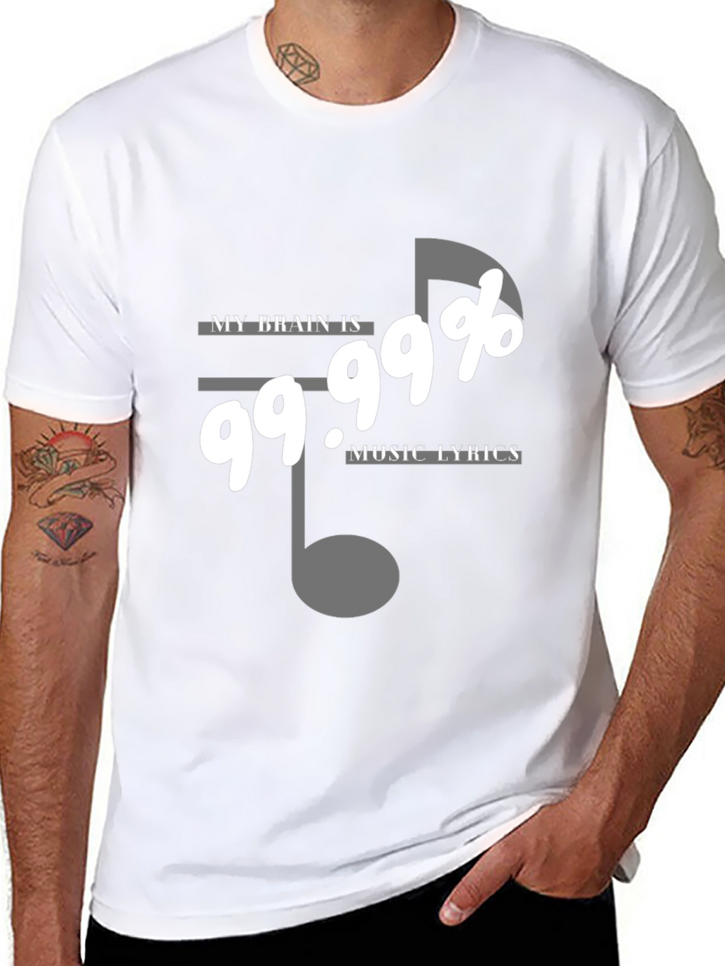 My Brain Is 99.99% Music Lyrics T-Shirt