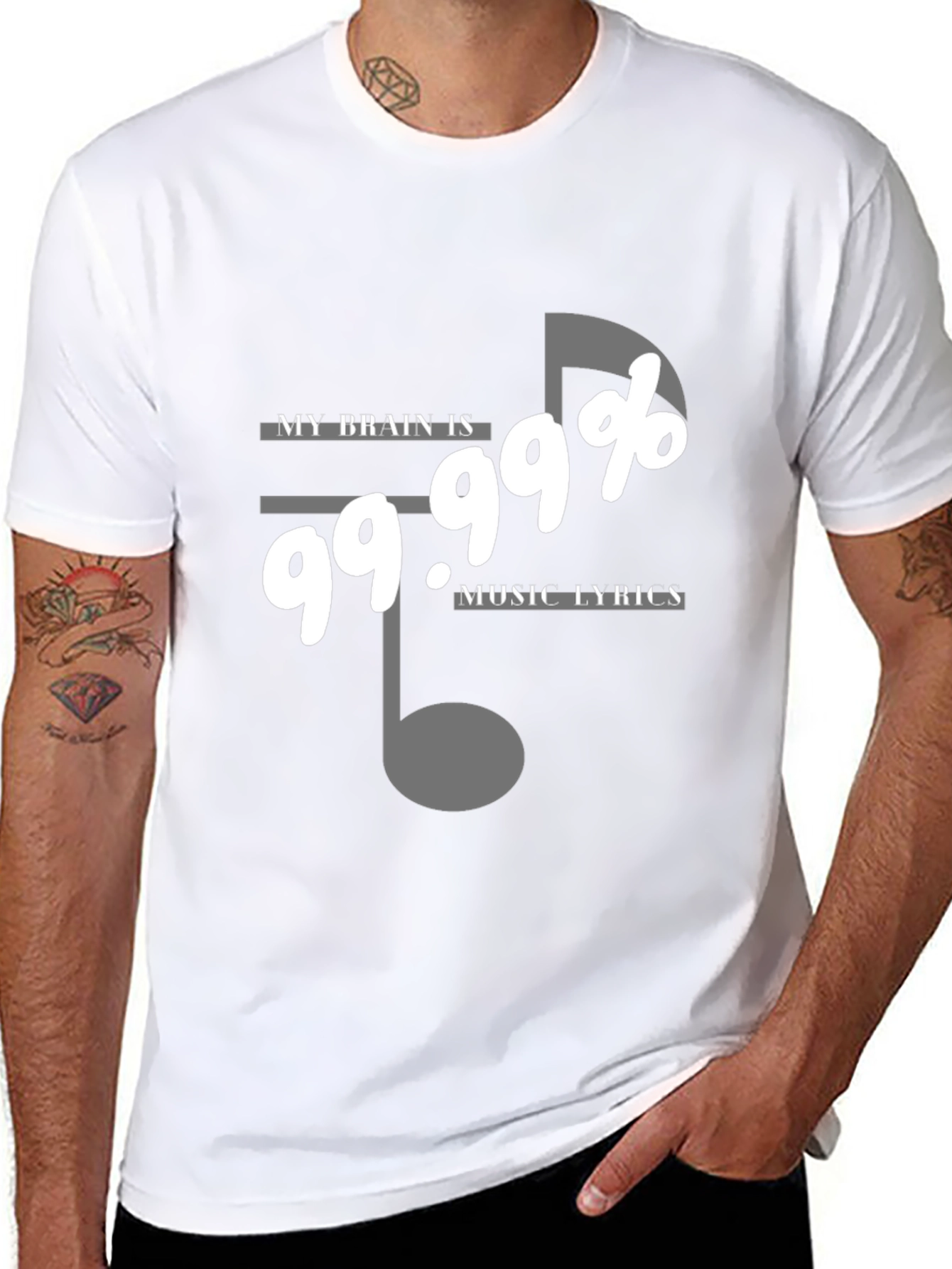 My Brain Is 99.99% Music Lyrics T-Shirt