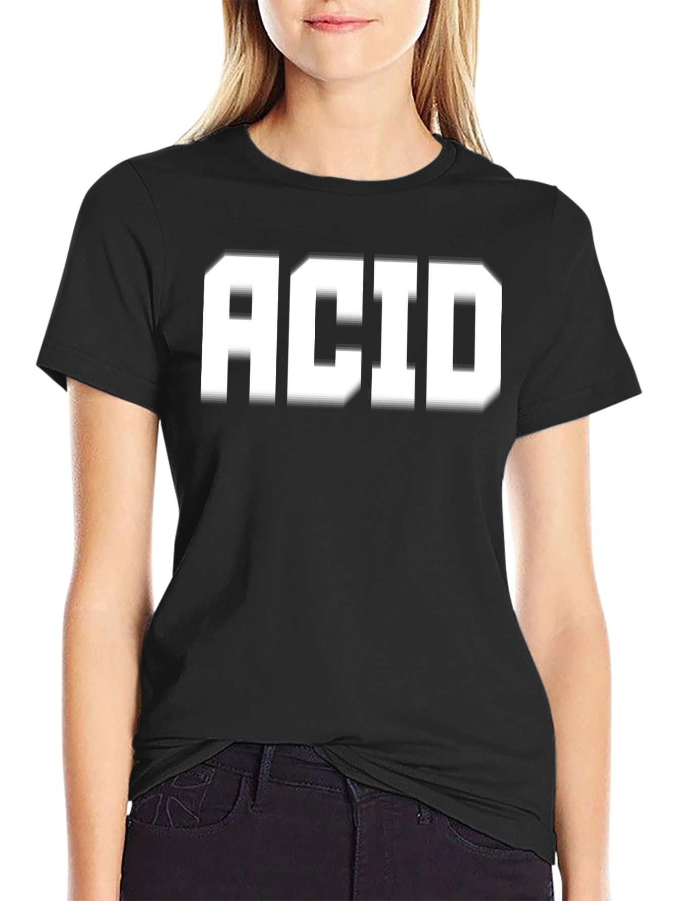 ACID Black Graphic Tee - Bold Statement T-Shirt