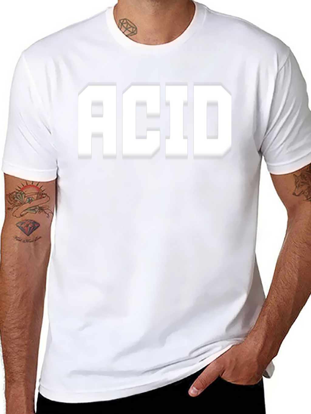 ACID Black Graphic Tee - Bold Statement T-Shirt