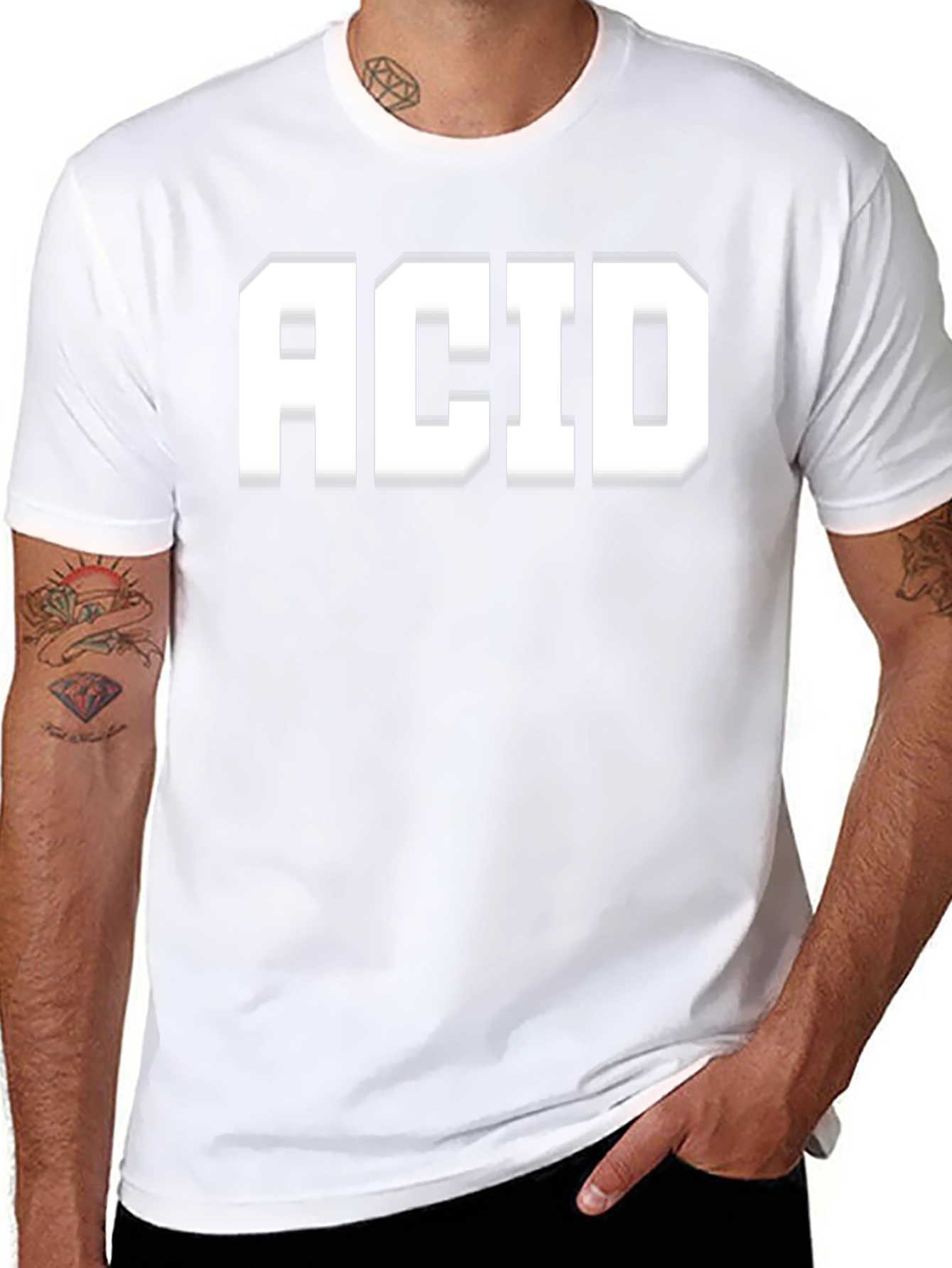 ACID Black Graphic Tee - Bold Statement T-Shirt