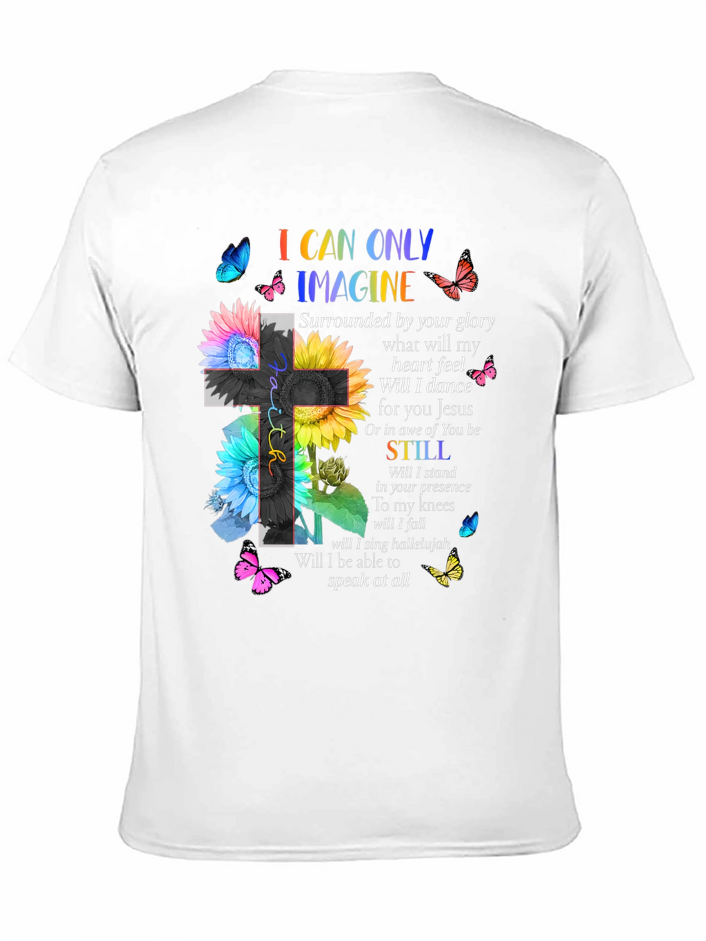 I Can Only Imagine Floral Cross Graphic T-Shirt