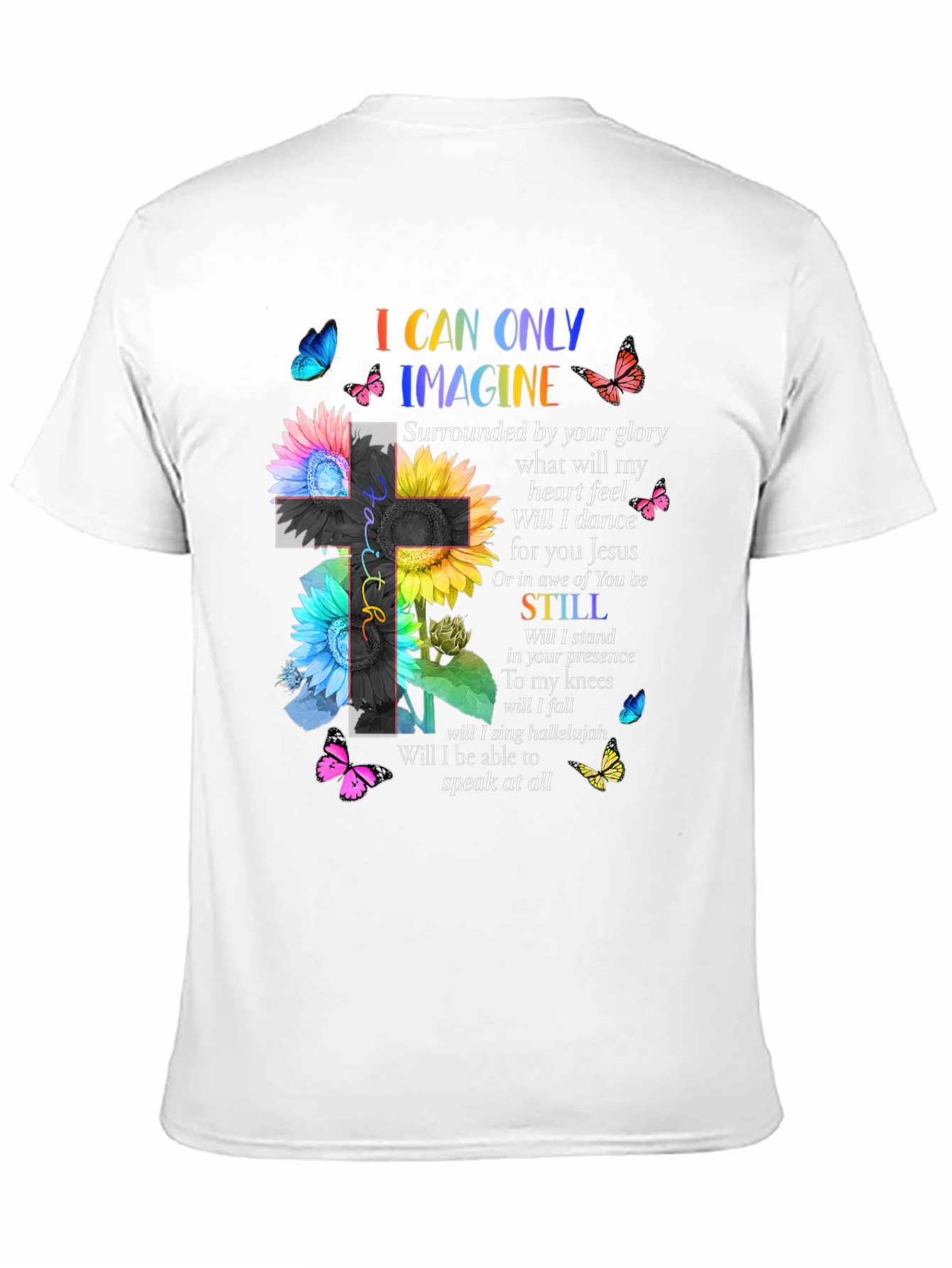 I Can Only Imagine Floral Cross Graphic T-Shirt