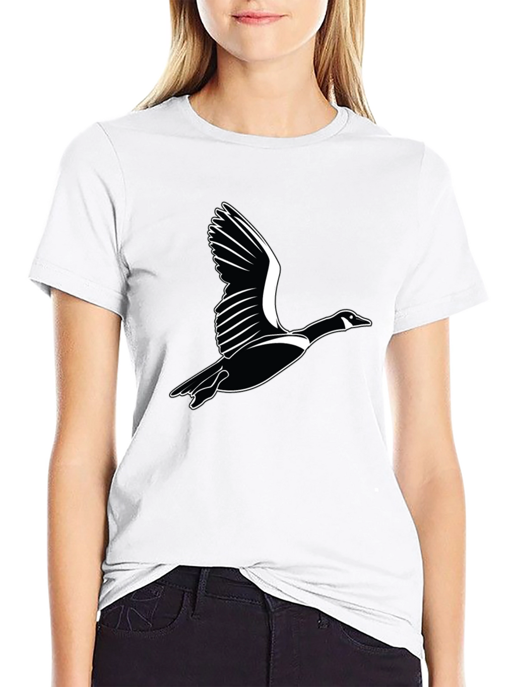 Flying Goose Graphic Black T-Shirt