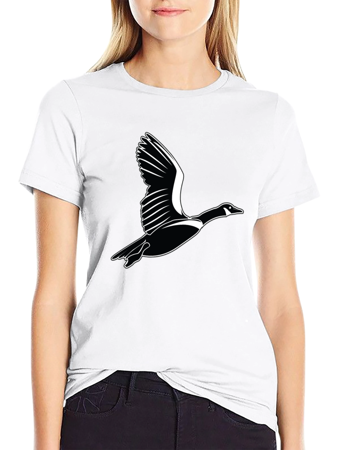 Flying Goose Graphic Black T-Shirt